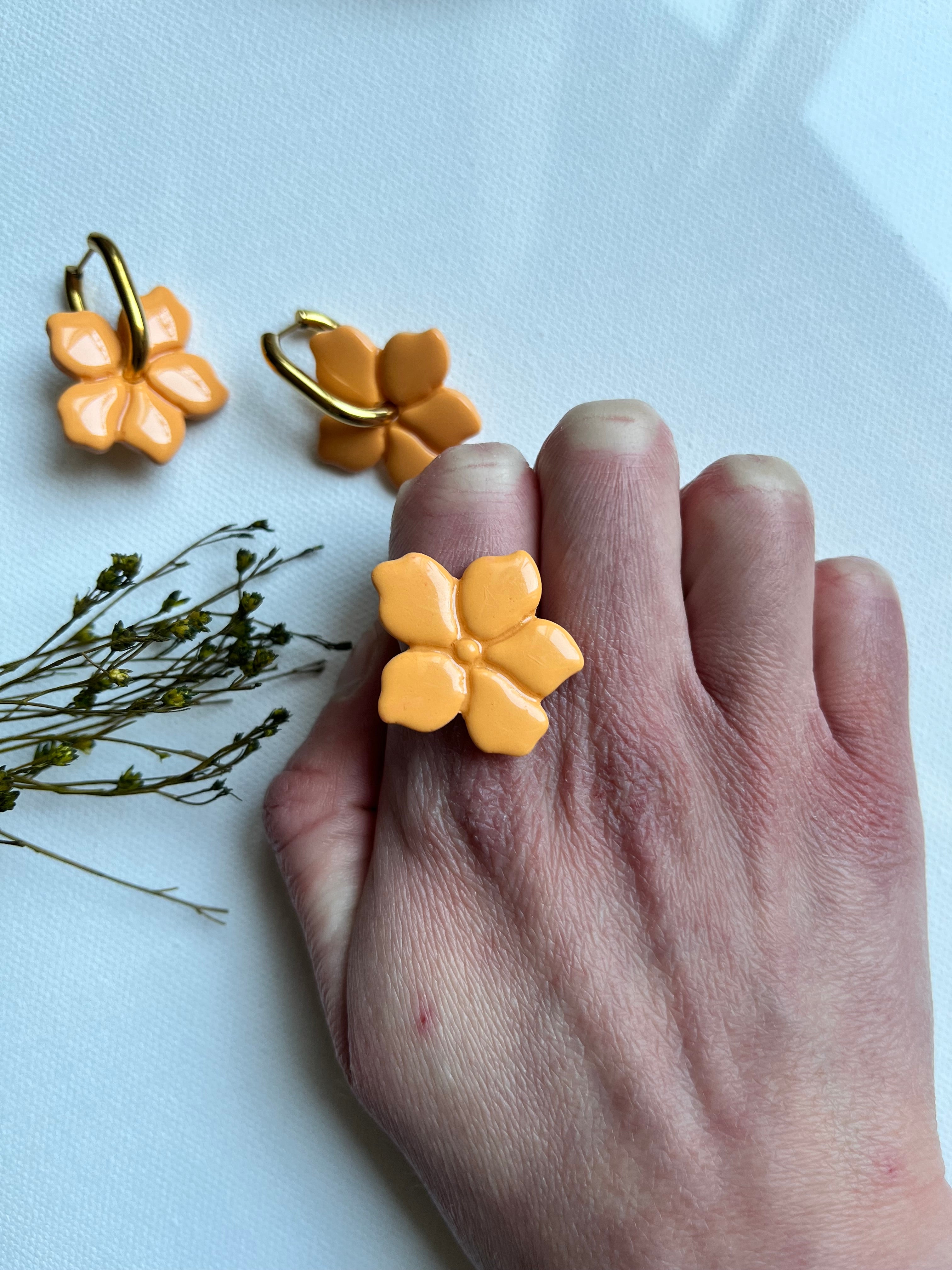 Bague fleur - Abricot