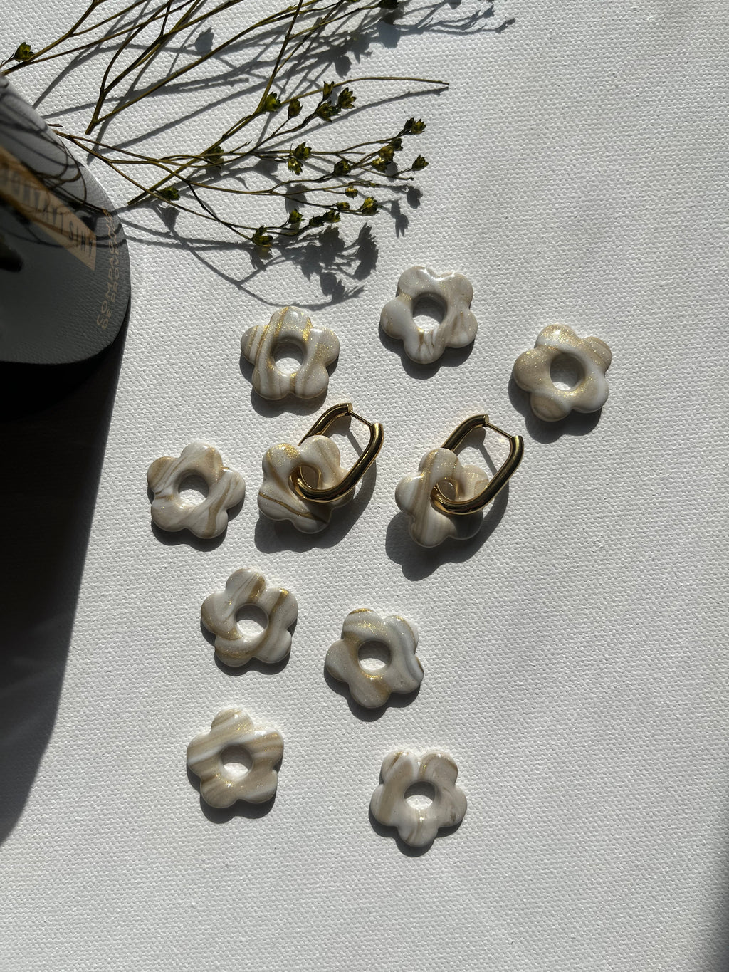 Pampilles petites fleurs - Effet marbre doré
