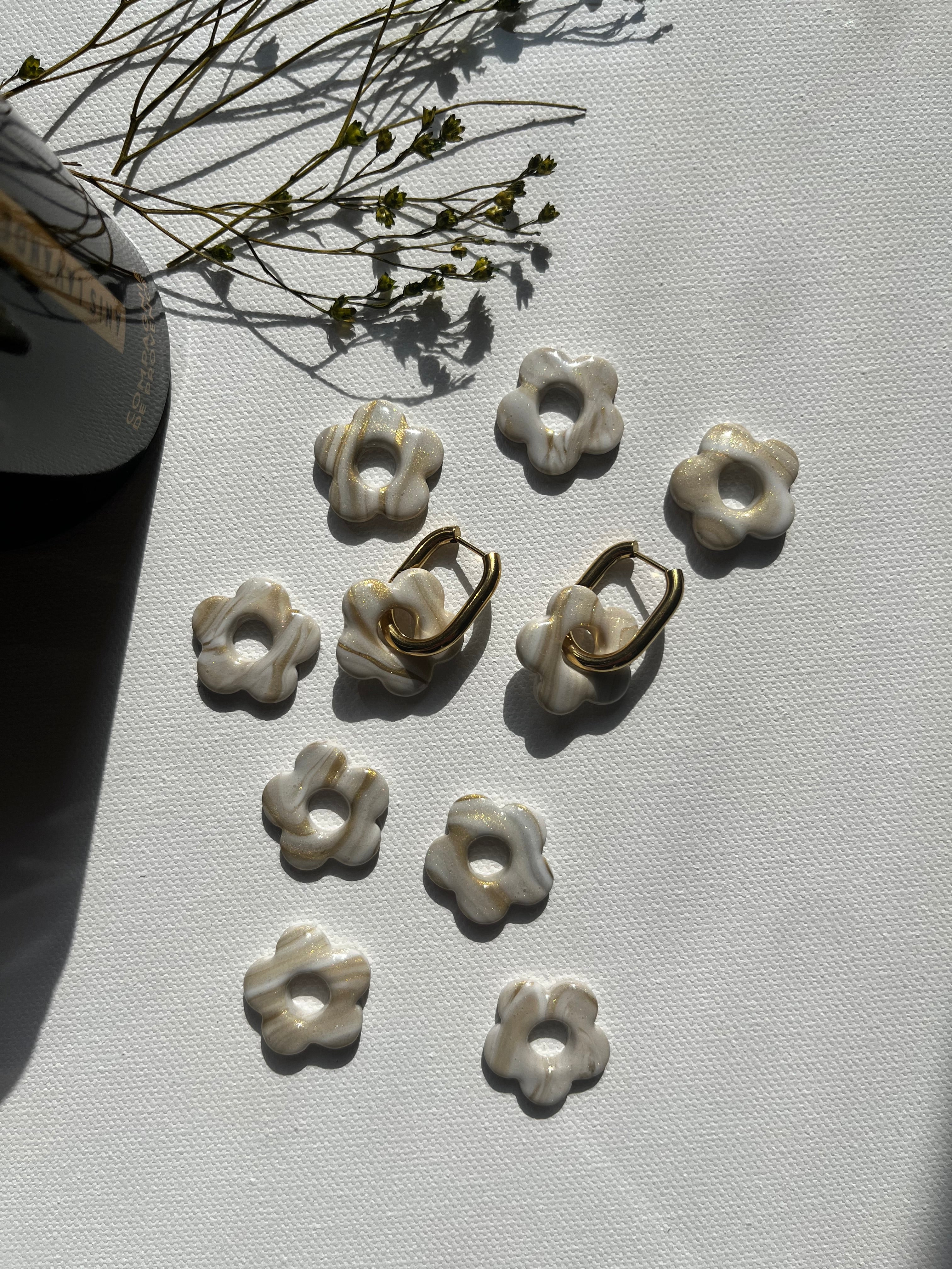 Pampilles petites fleurs - Effet marbre doré