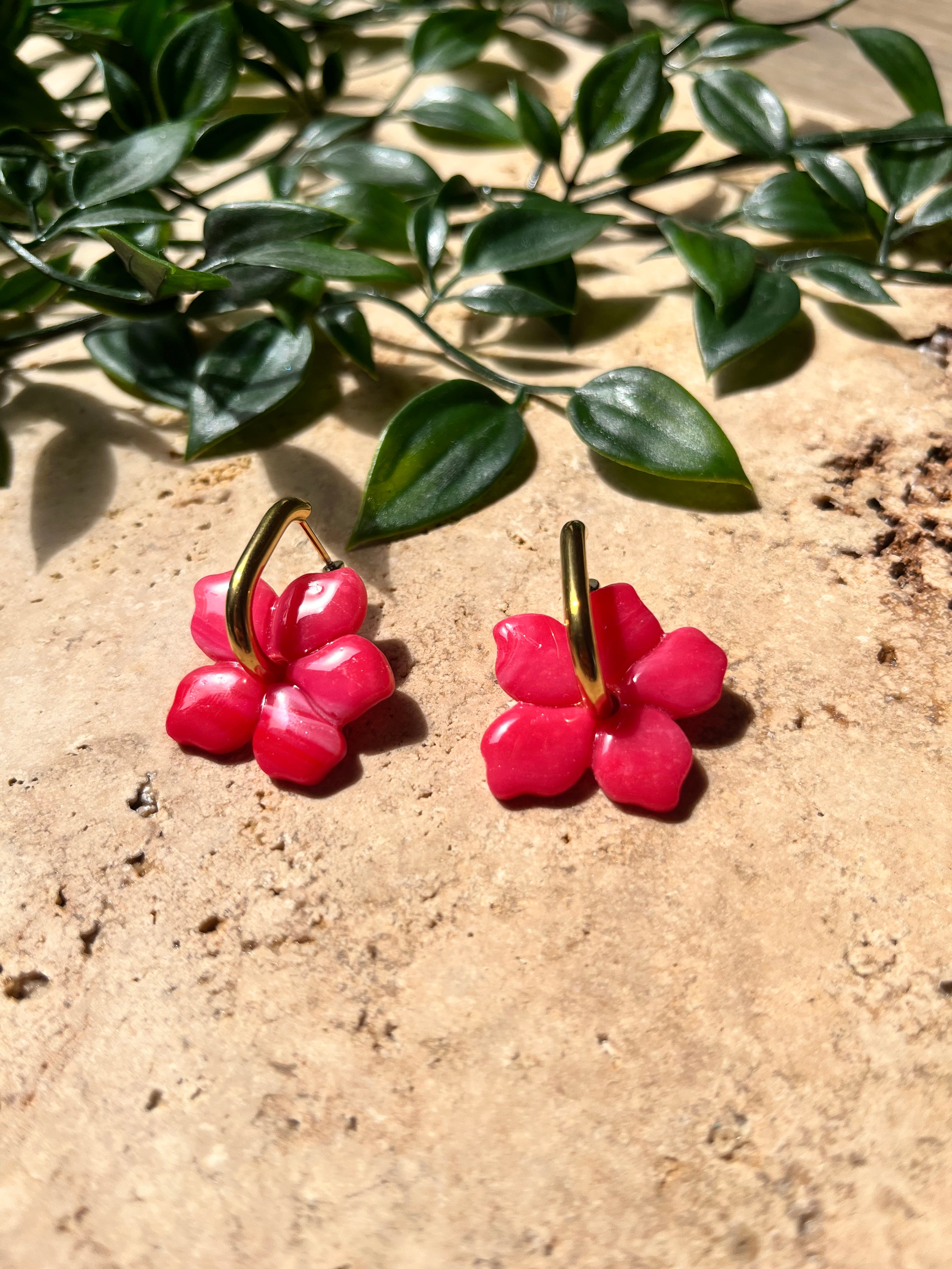 Pampilles fleurs - Rose bonbon