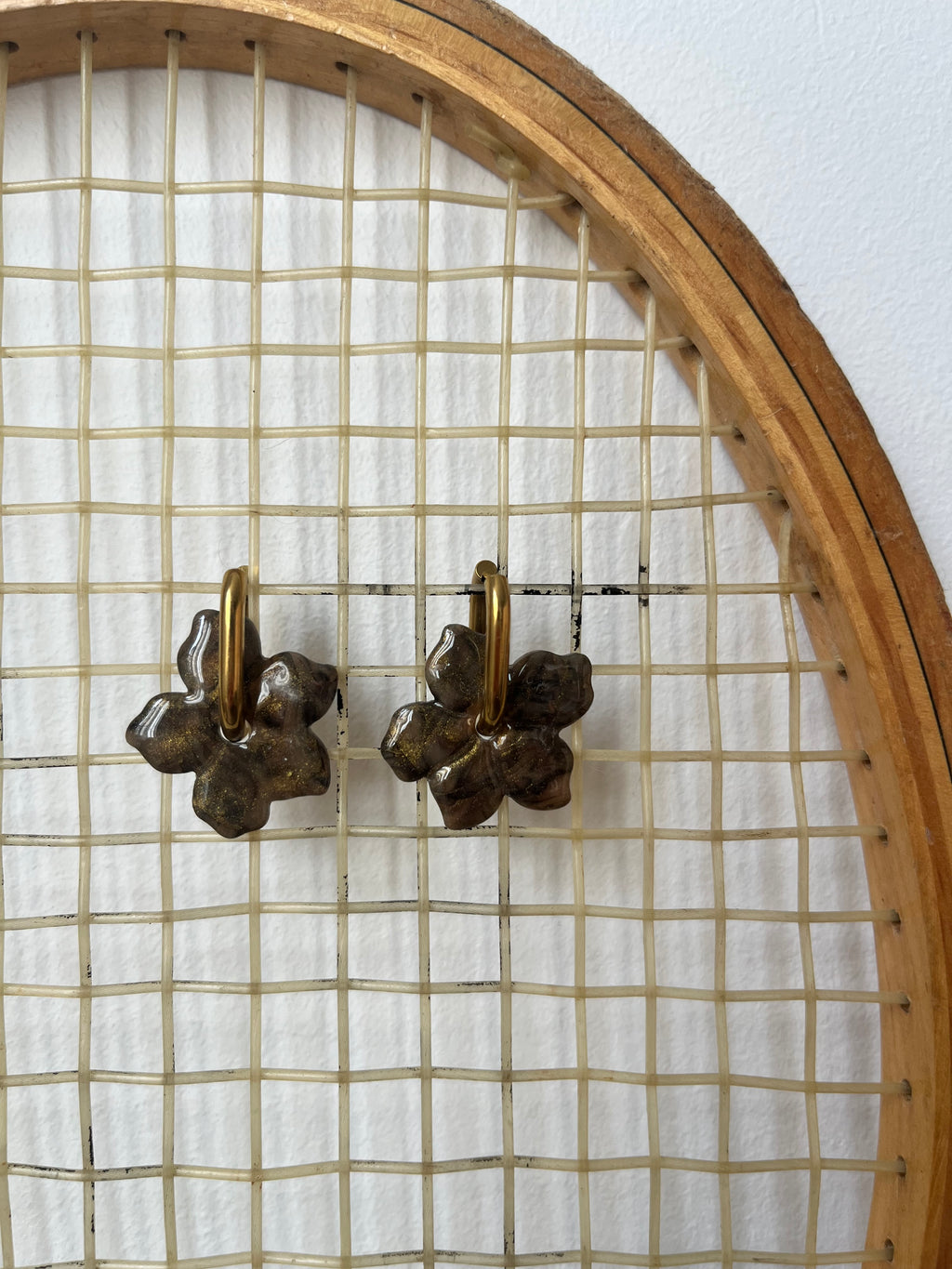 Pampilles fleurs - Gris doré