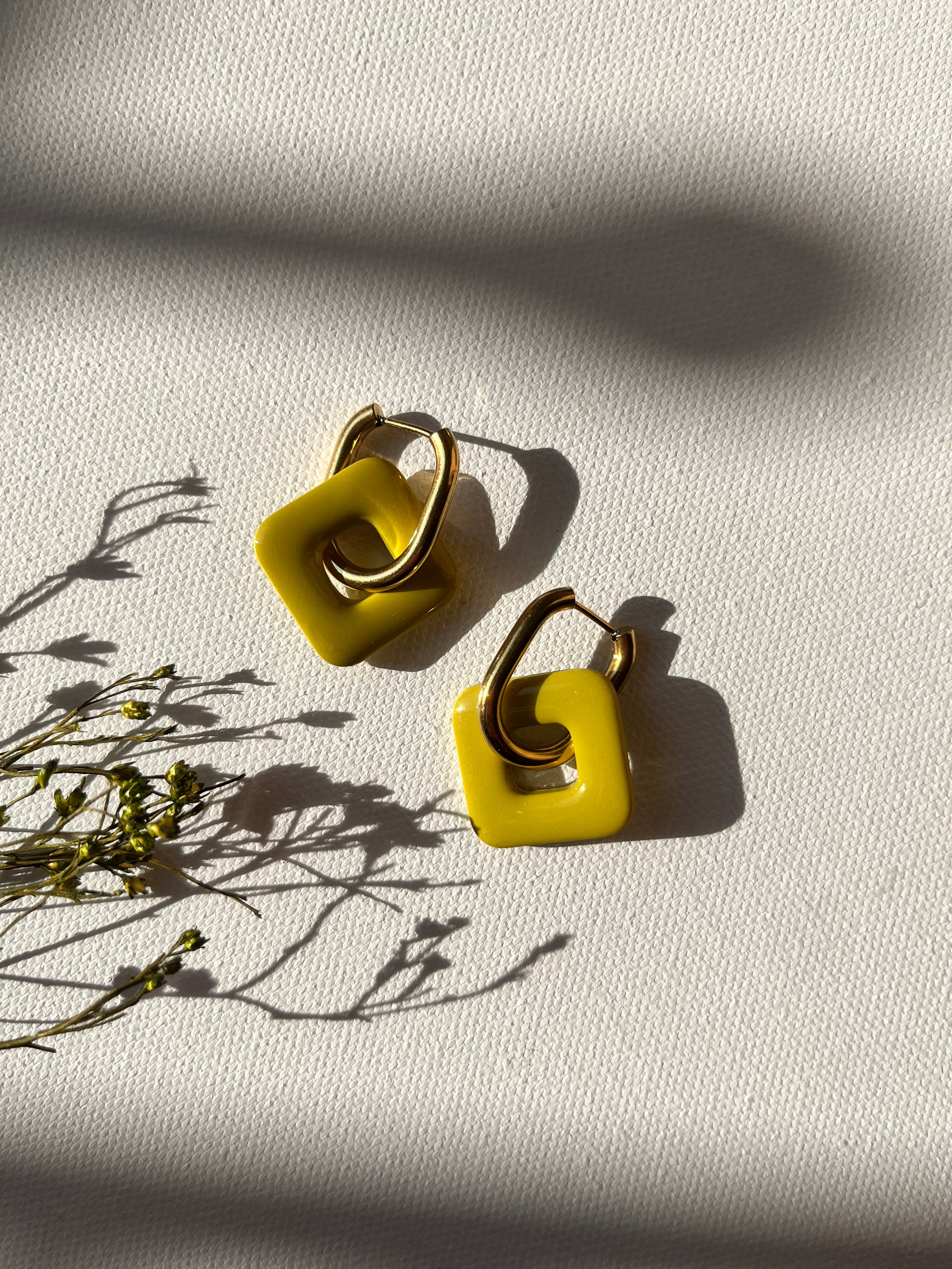 Pampilles carrées - Vert olive