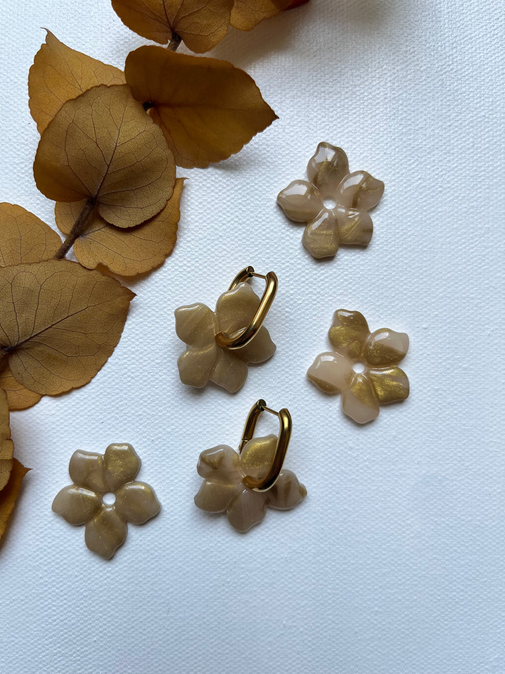 Pampilles fleurs - Feuille d’or
