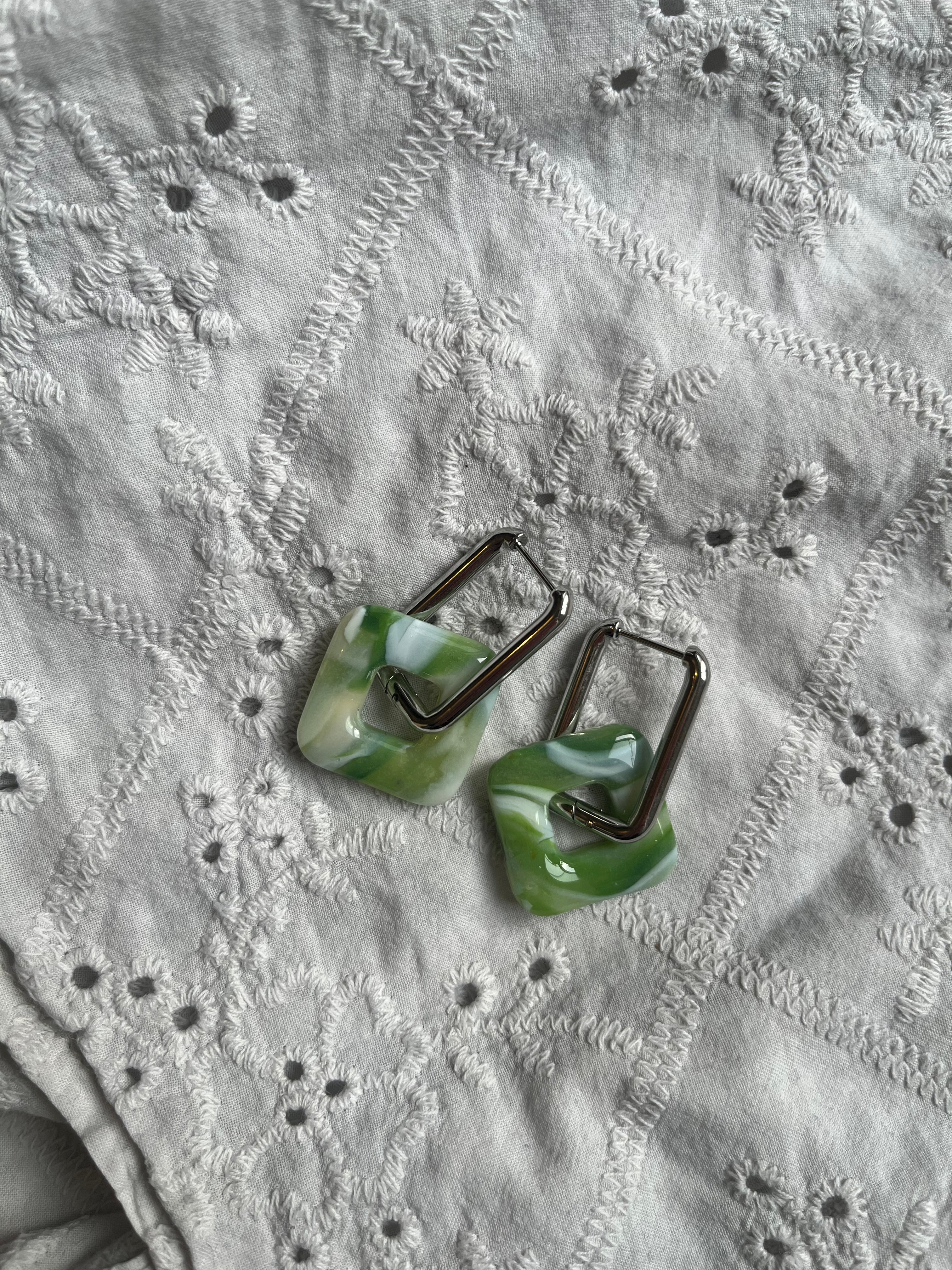 Pampilles carrées - Vert / Matcha