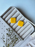 Boucles d’oreilles carrées - Jaune soleil