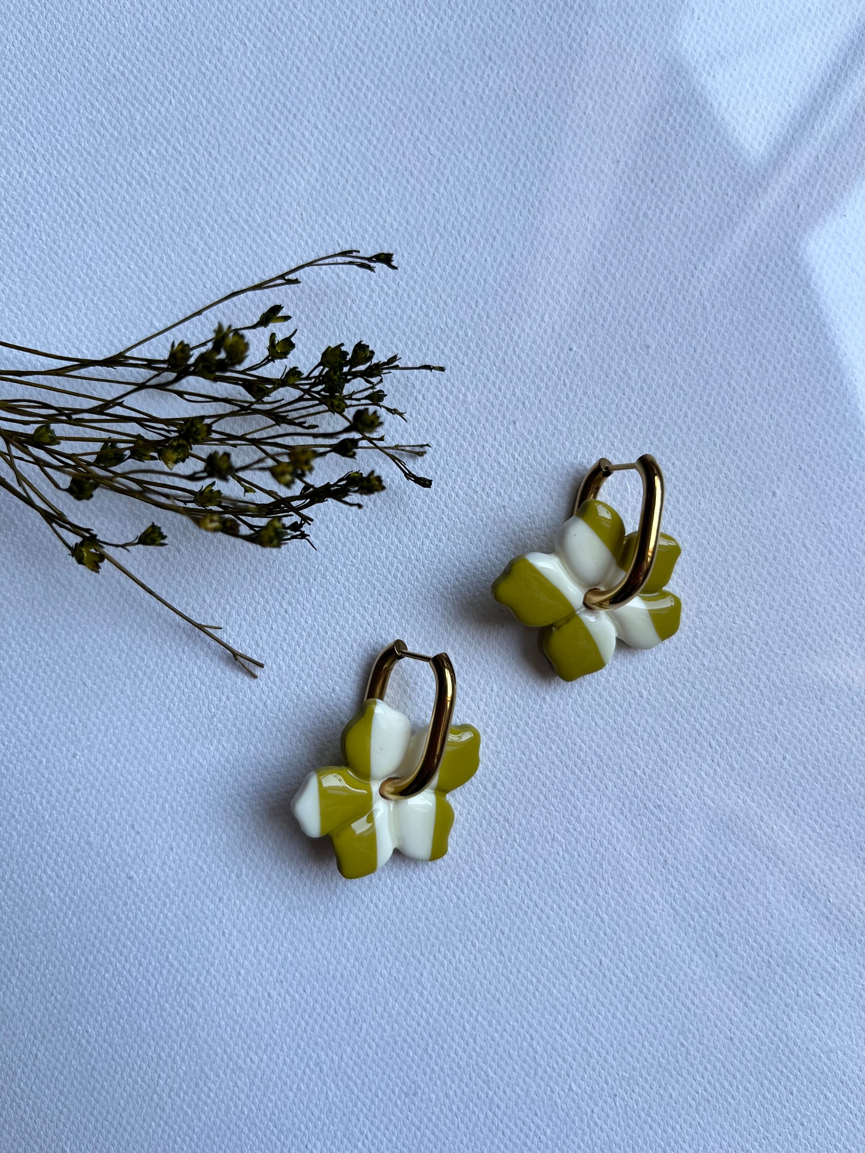 Pampilles fleurs - Vert & Blanc