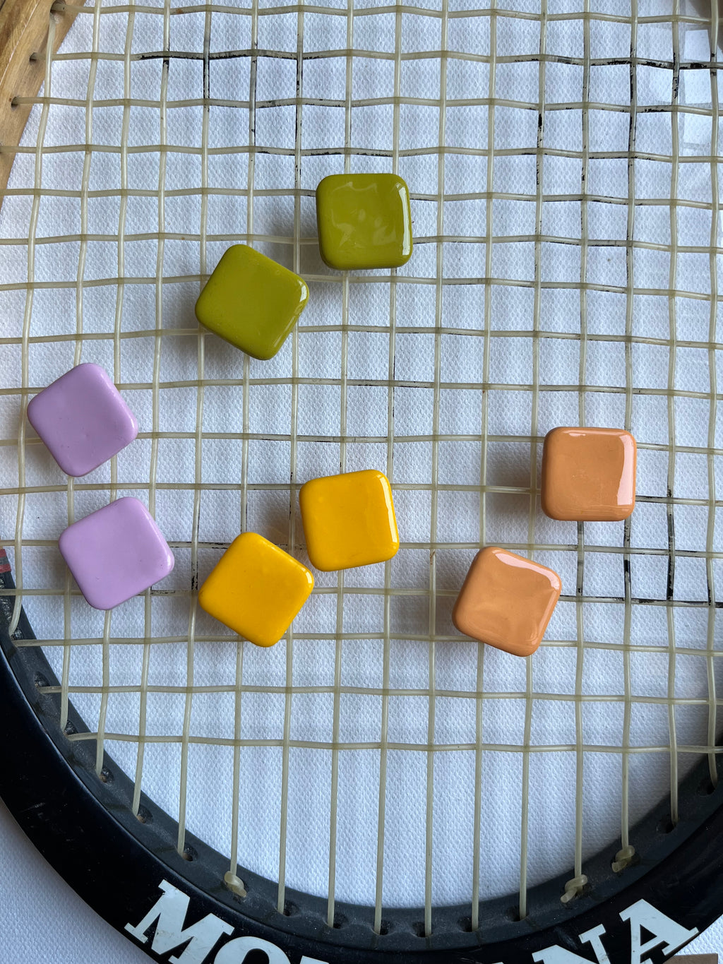 Boucles d’oreilles carrées - Abricot