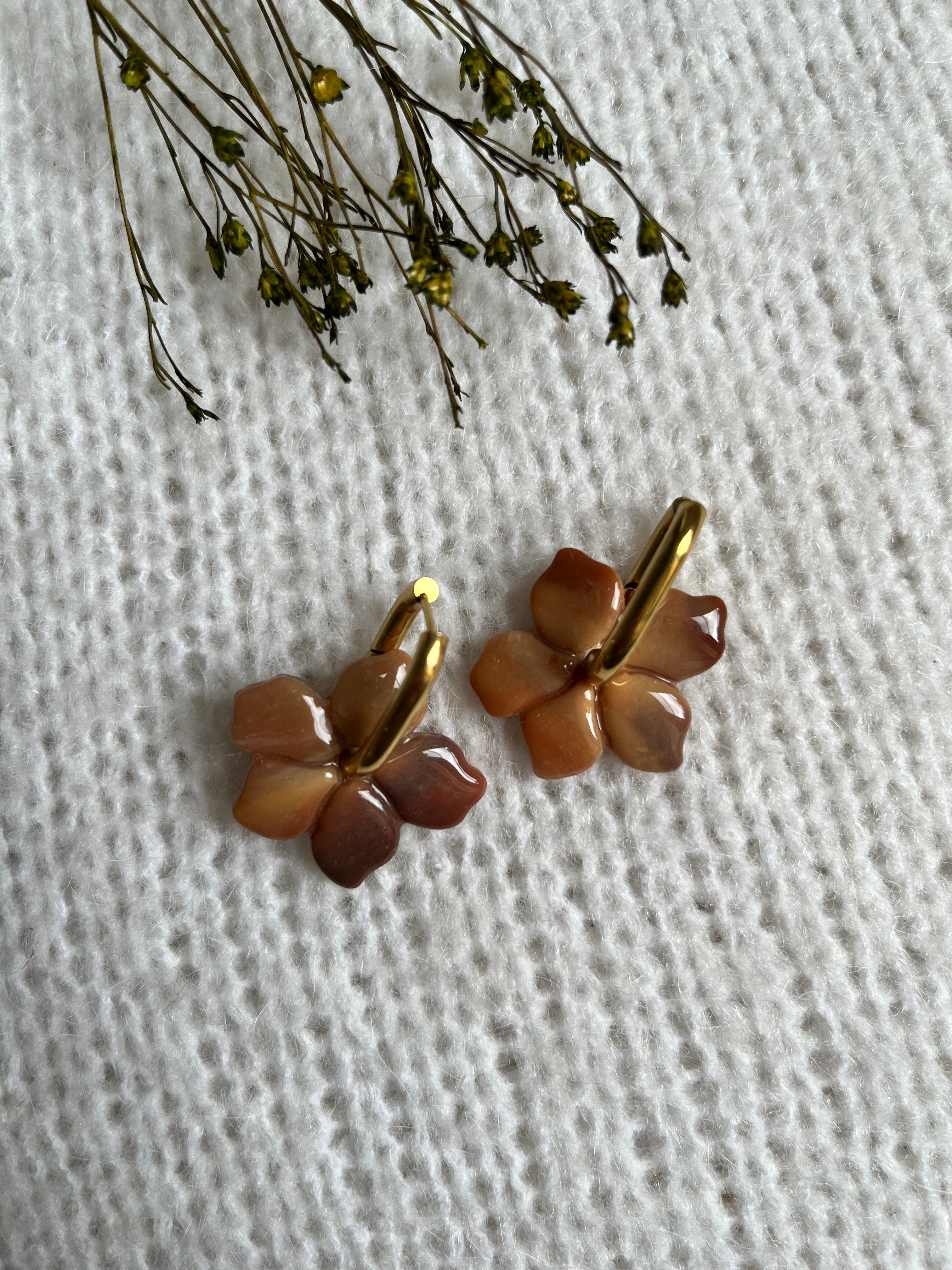 Pampilles fleurs - Café au lait