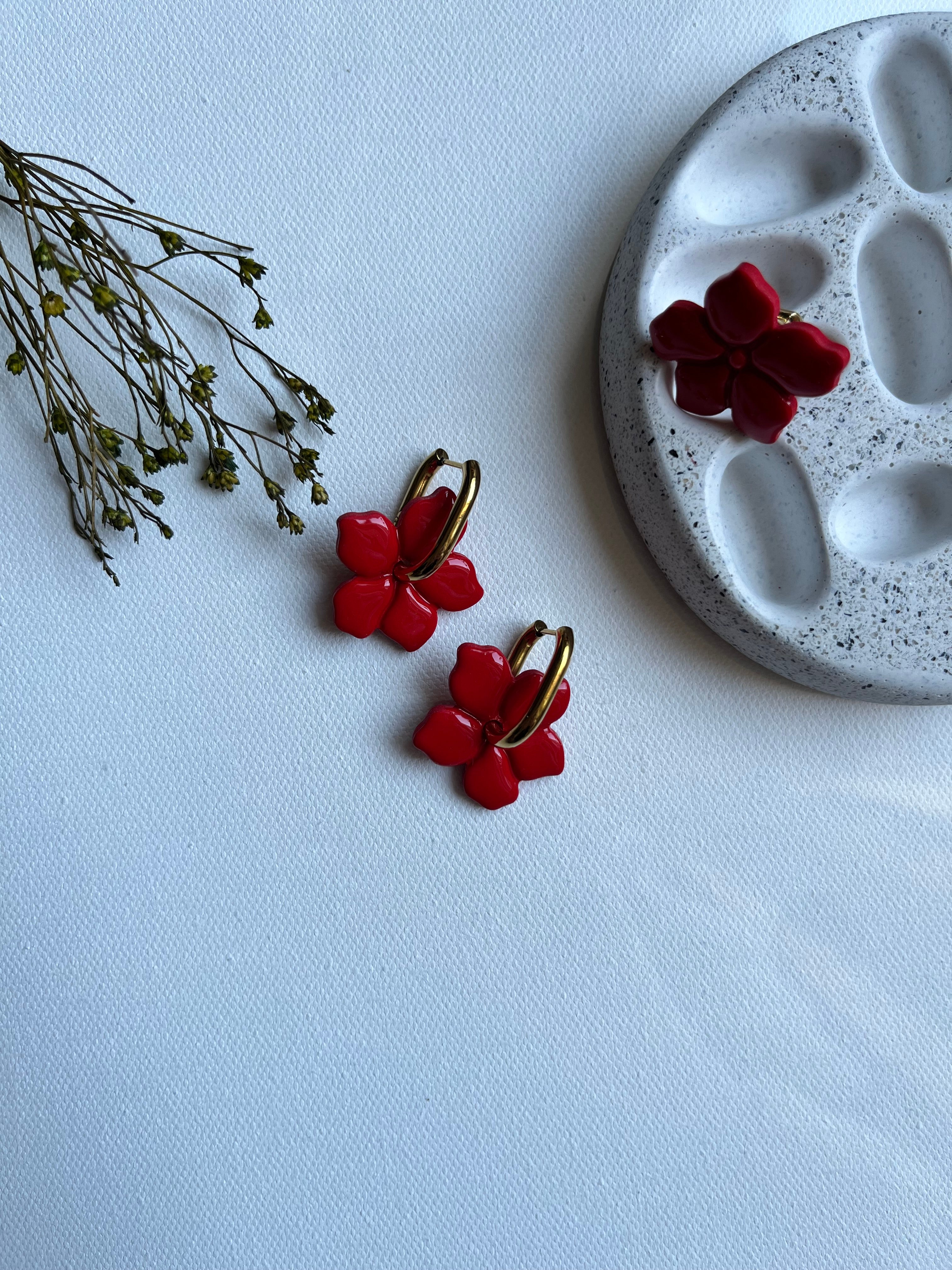Pampilles fleurs - Rouge