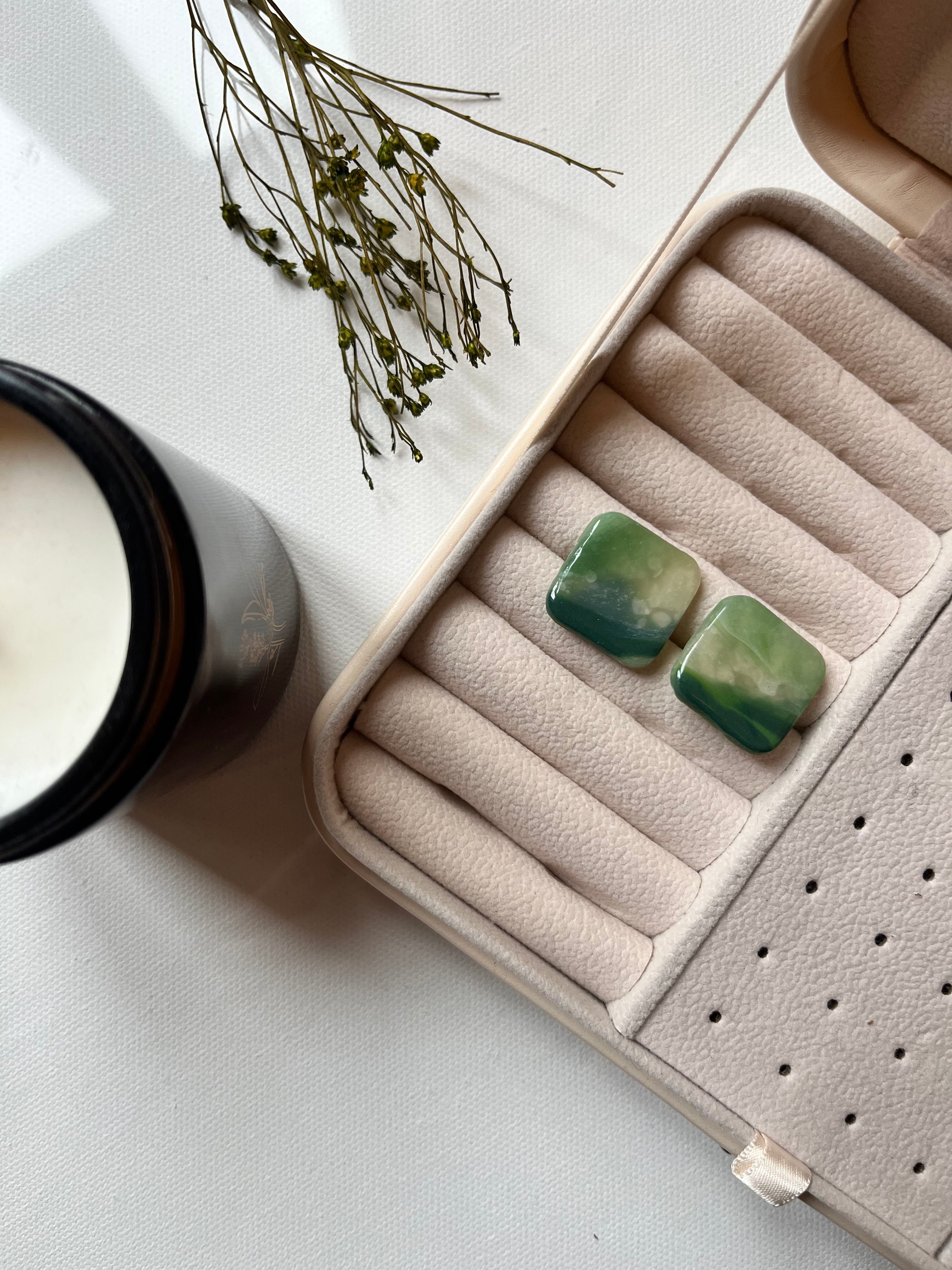 Boucles d’oreilles carrées - Oh l’gazon