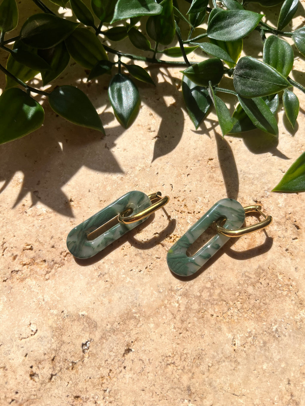 Pampilles ovales - Vert & Transparent