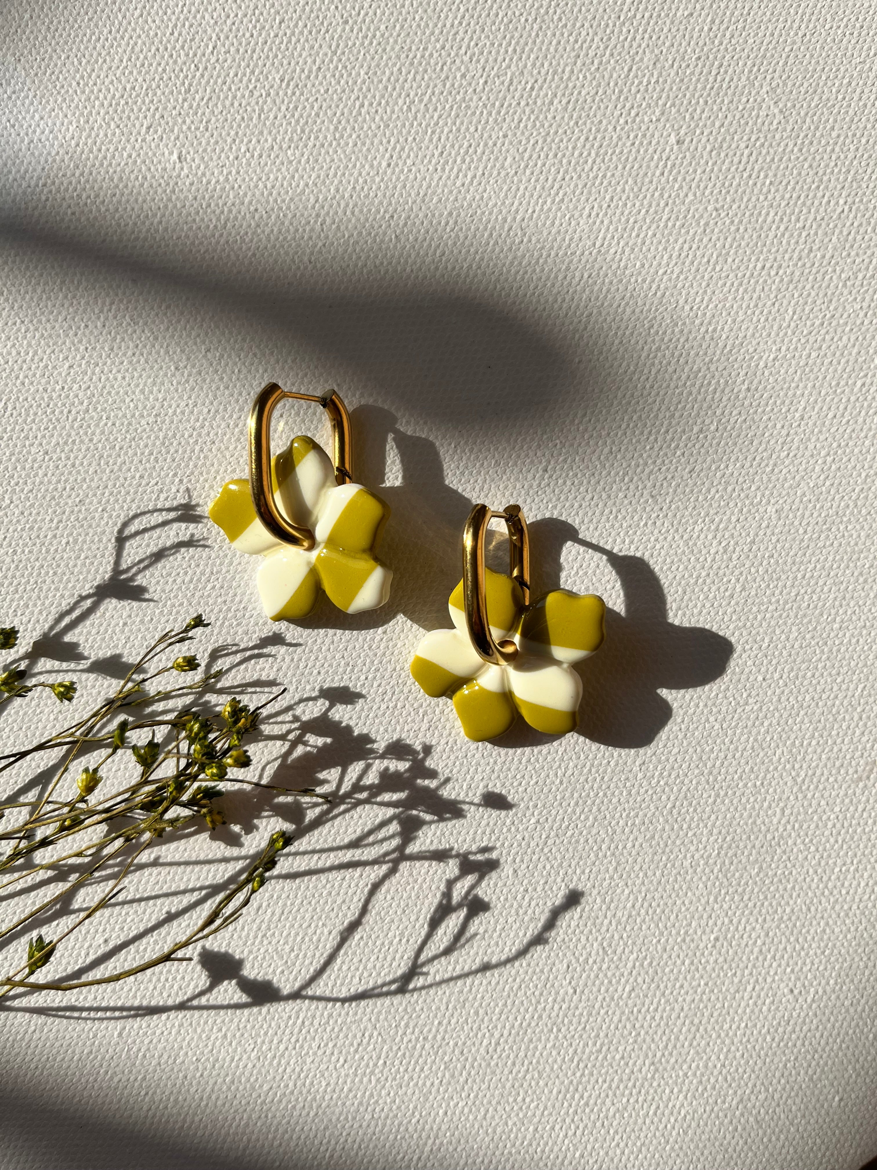 Pampilles fleurs - Vert & Blanc