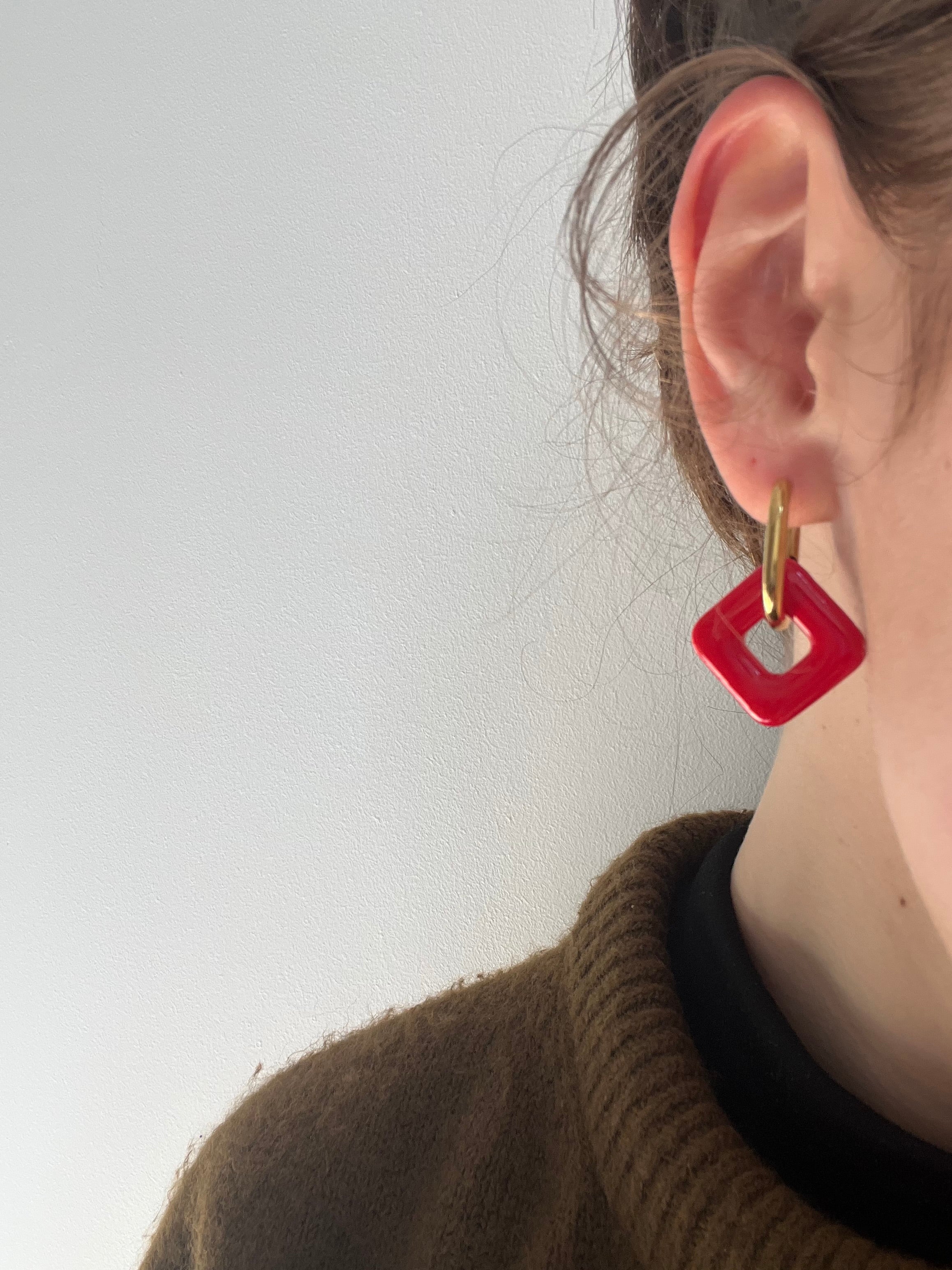 Pampilles carrées - Rouge