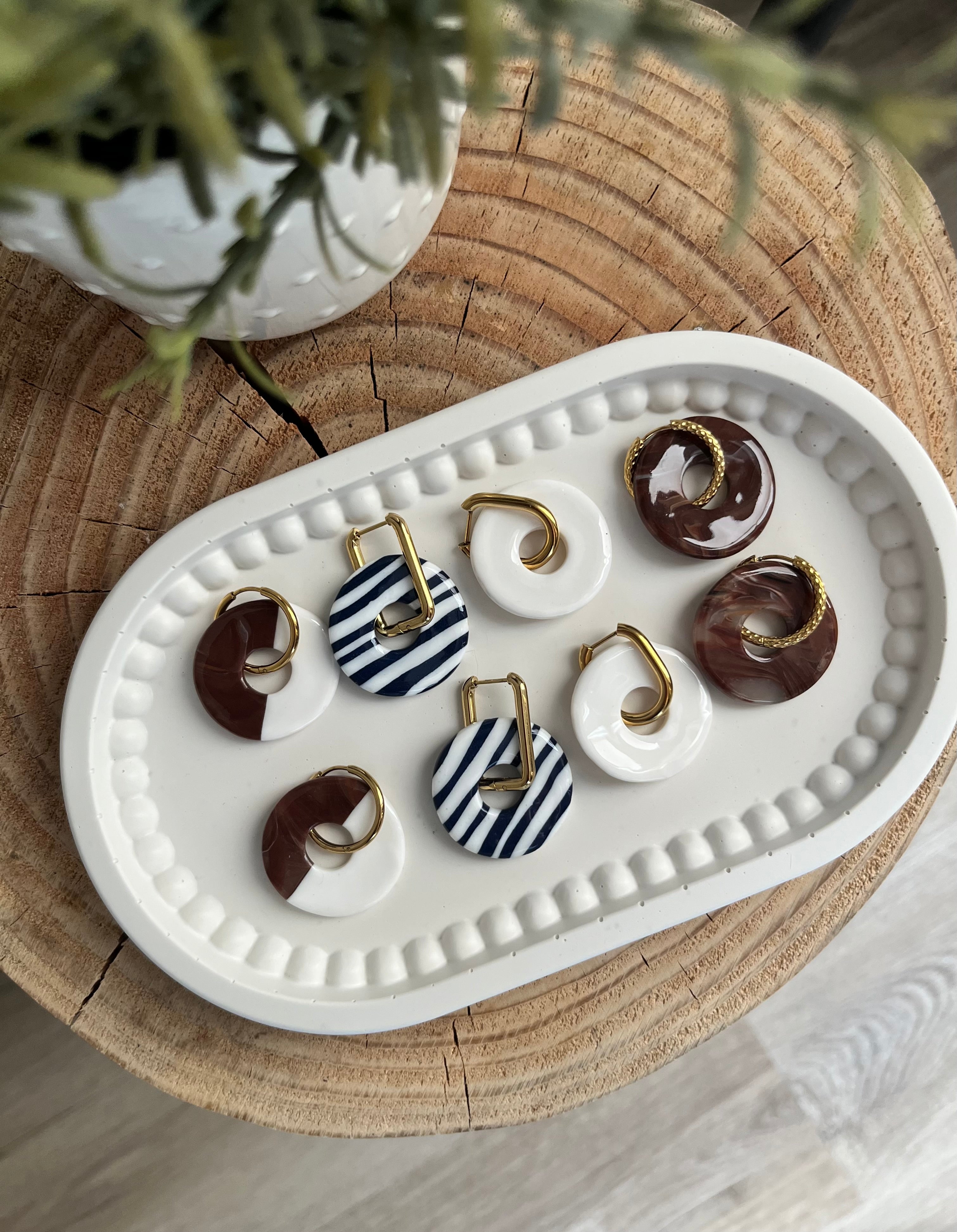 Pampilles donuts - Moitié blanc / Marron