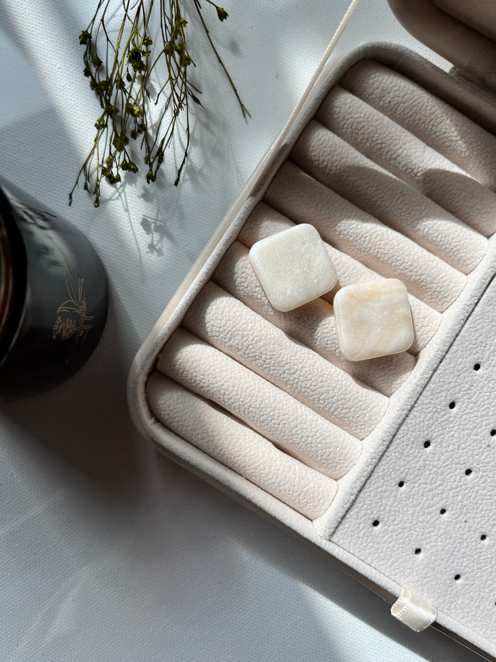 Boucles d’oreilles carrées - Nacré