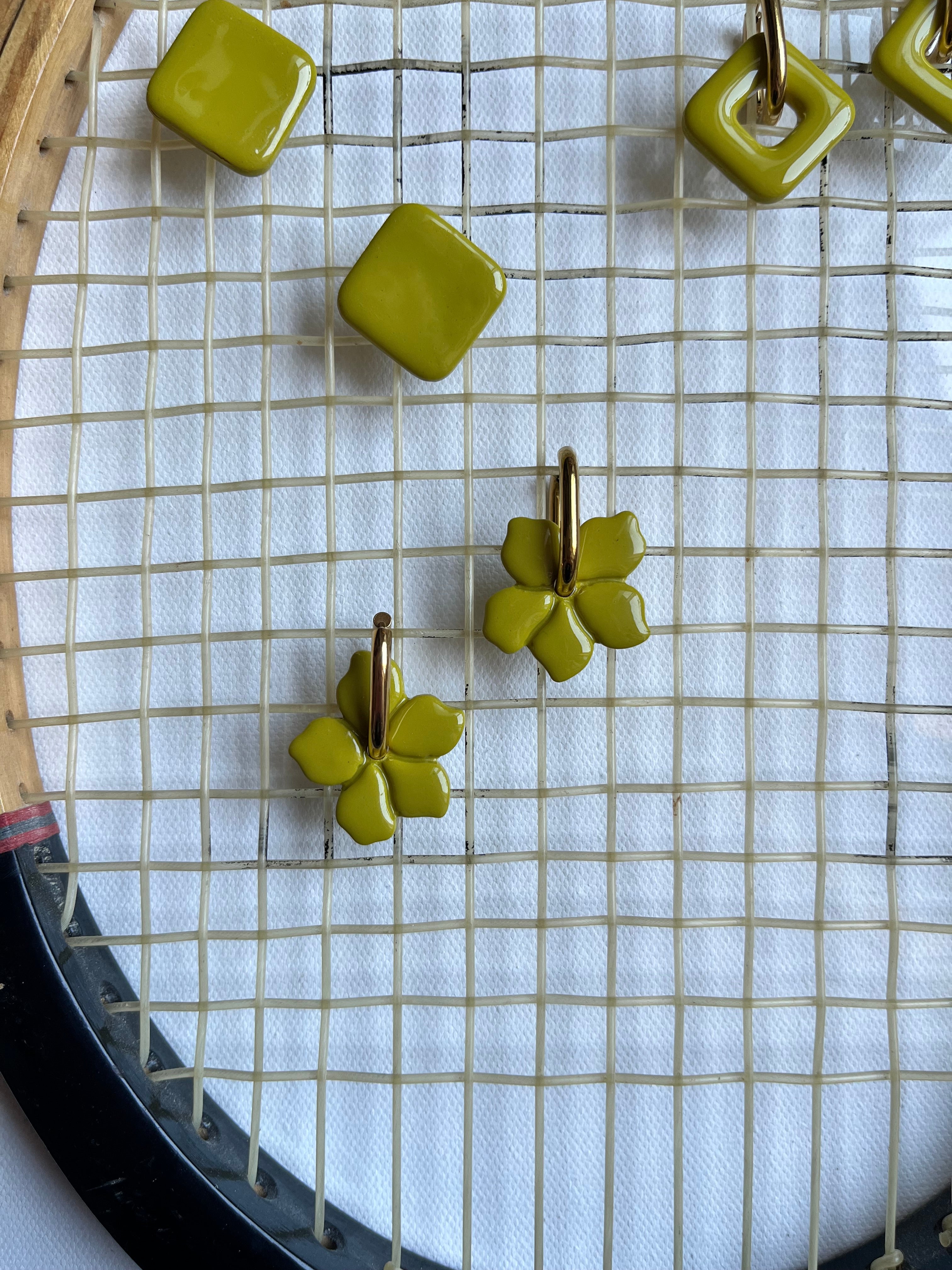 Pampilles fleurs - Vert olive