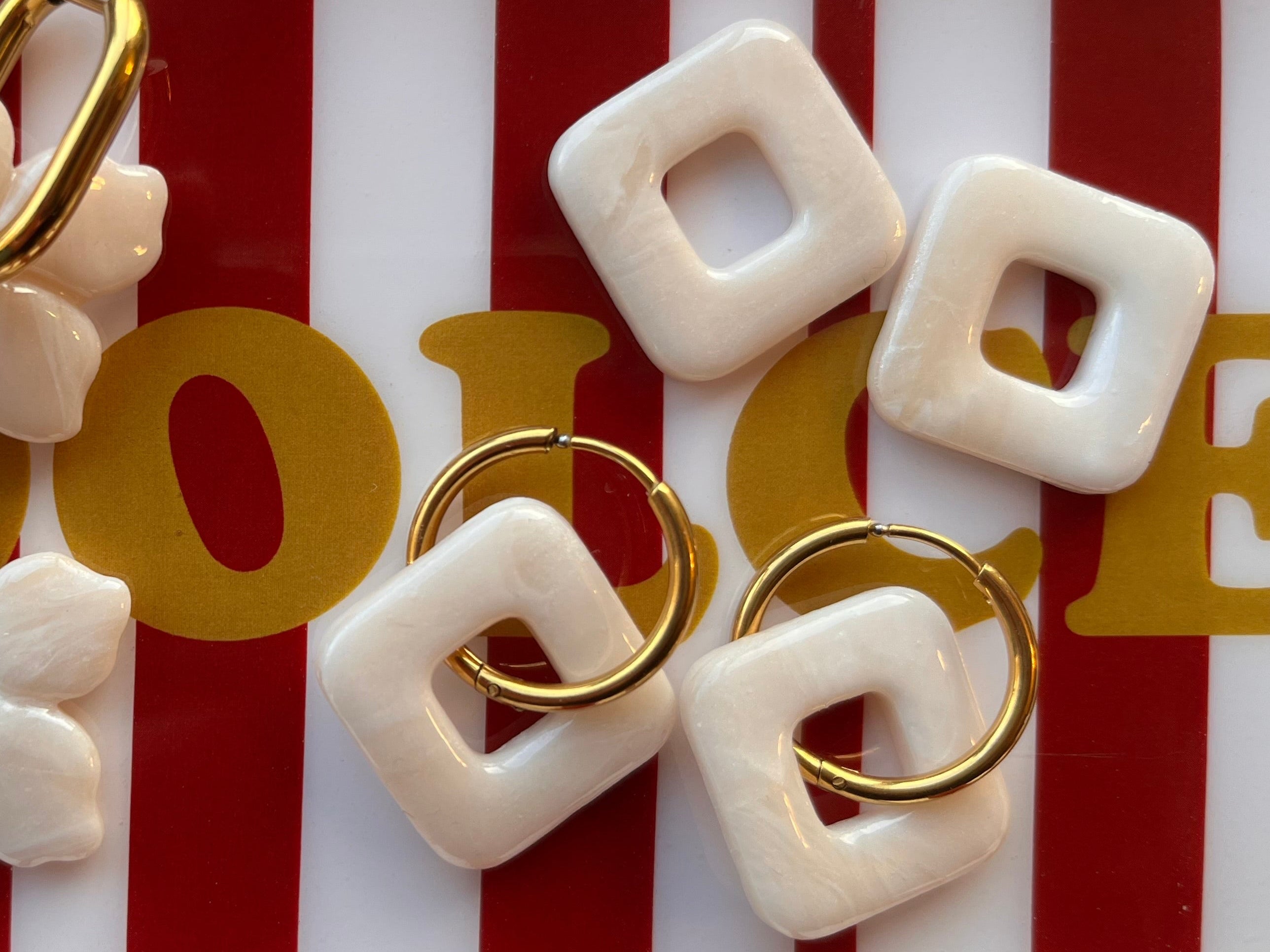 Papilles carrés - Blanc nacré