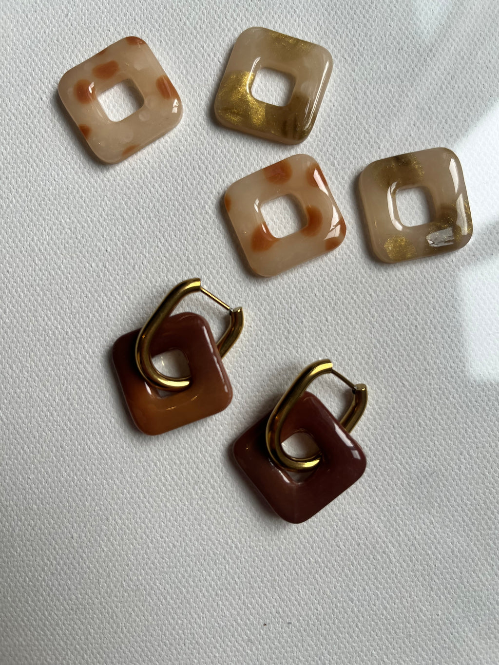 Pampilles carrés - Camel dégradé