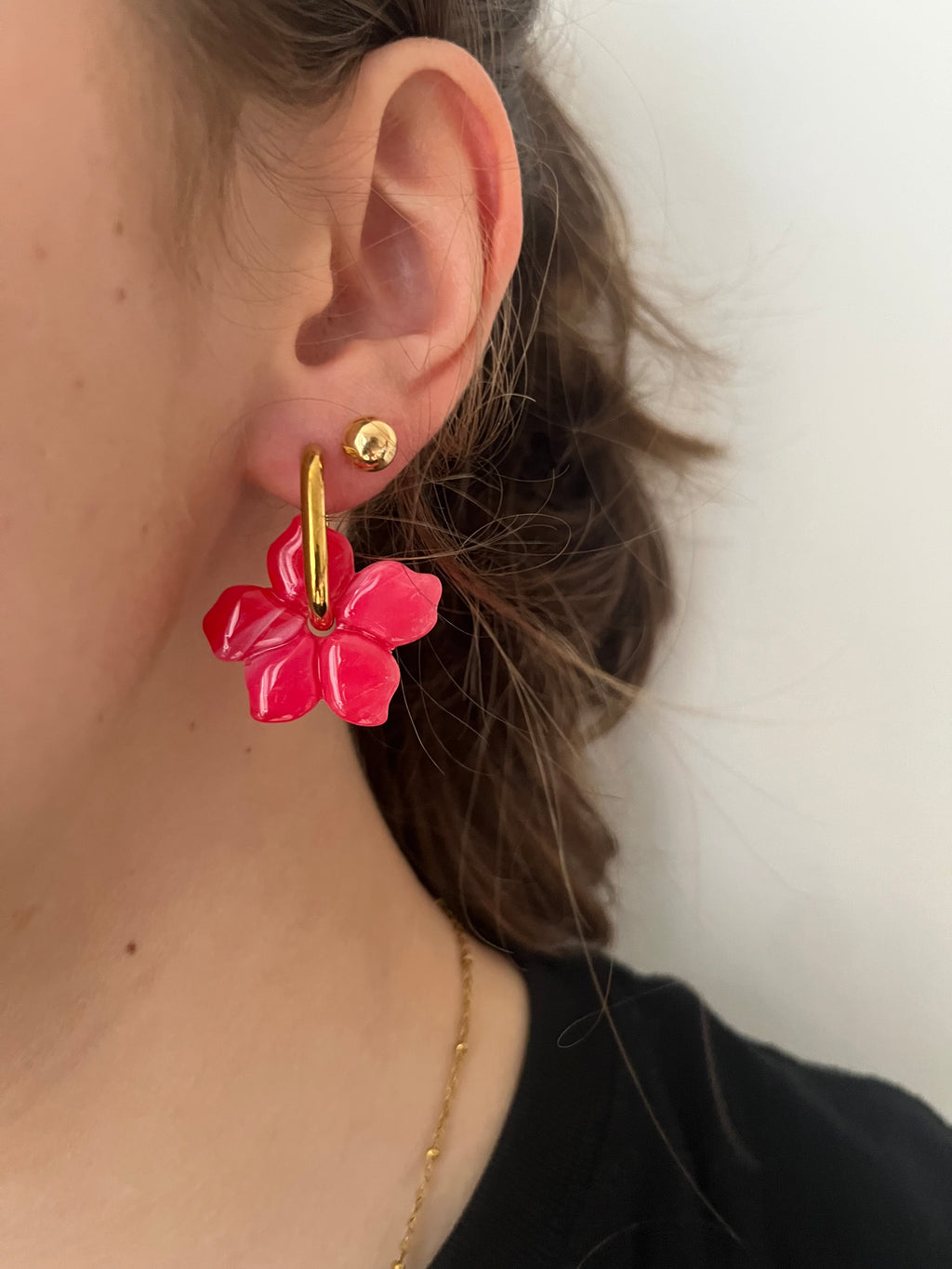 Pampilles fleurs - Rose bonbon