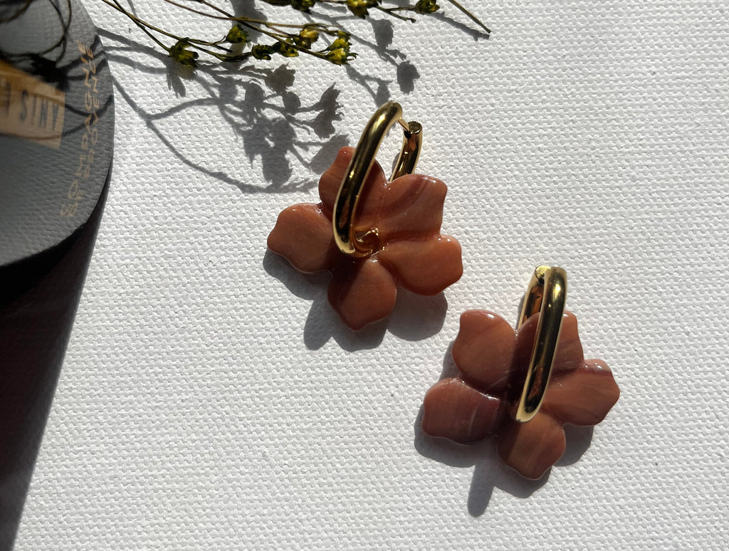 Pampille fleurs - Marron