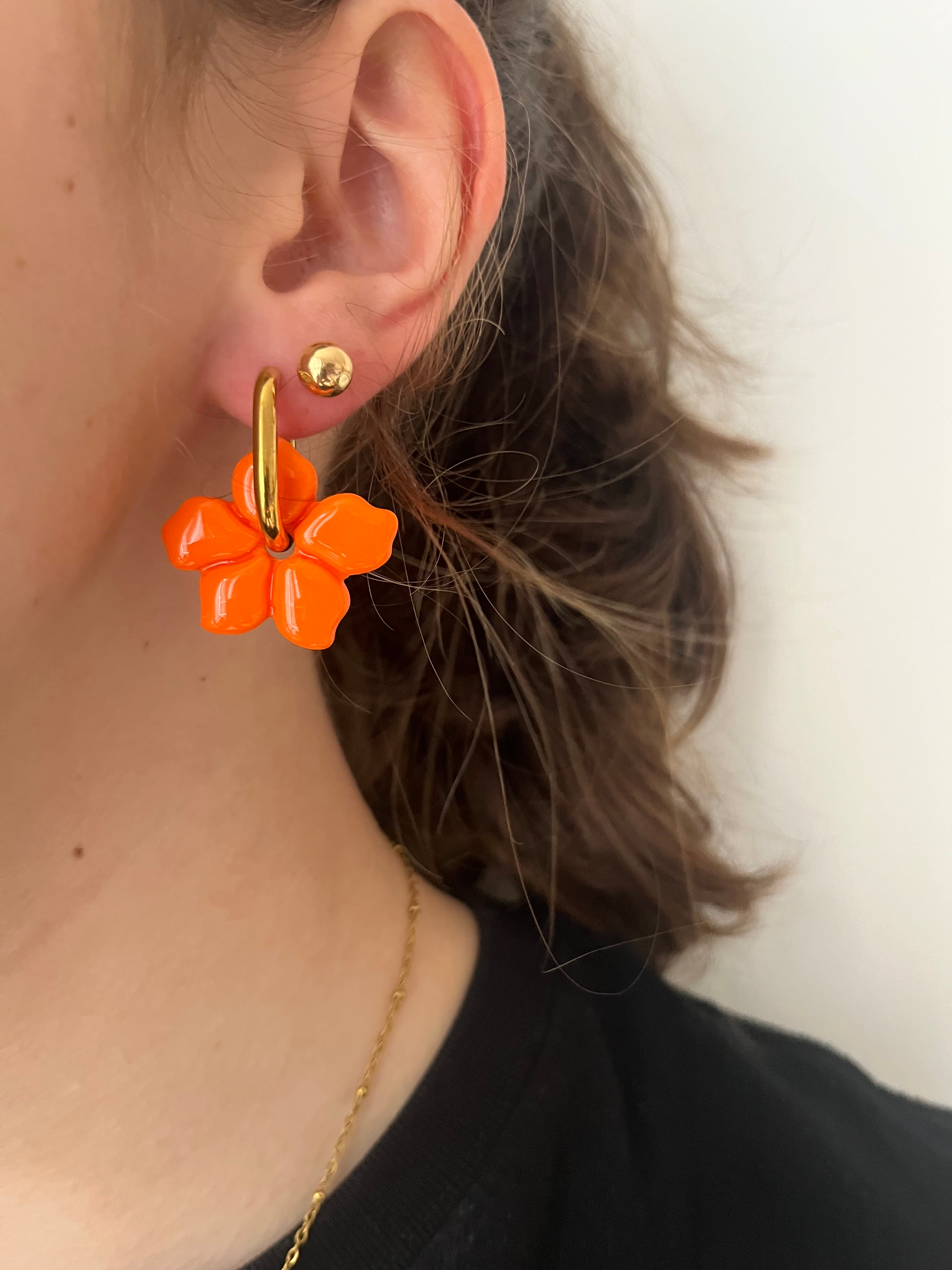 Pampilles fleurs - orange