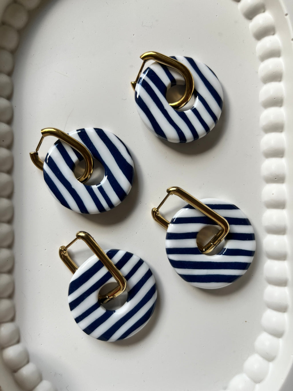 Pampille donuts - Rayé bleu & blanc