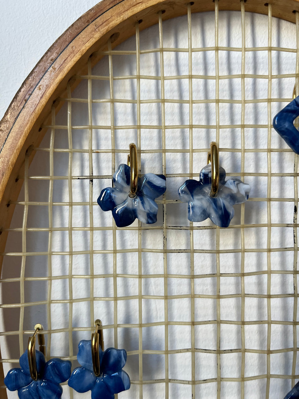 Pampilles fleurs - Blanc & bleu