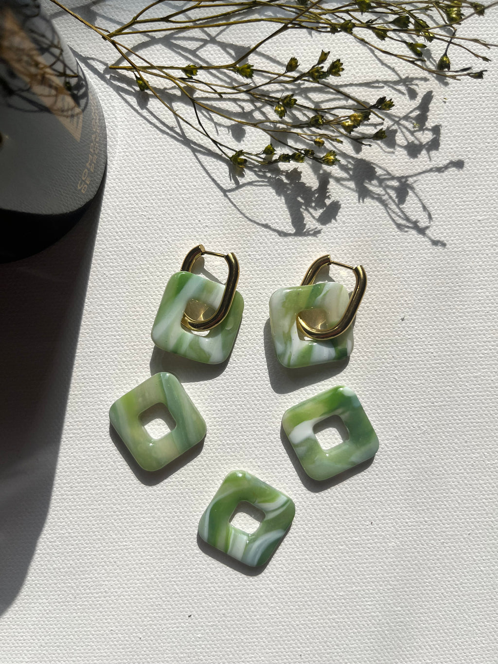 Pampilles carrées - Vert / Matcha