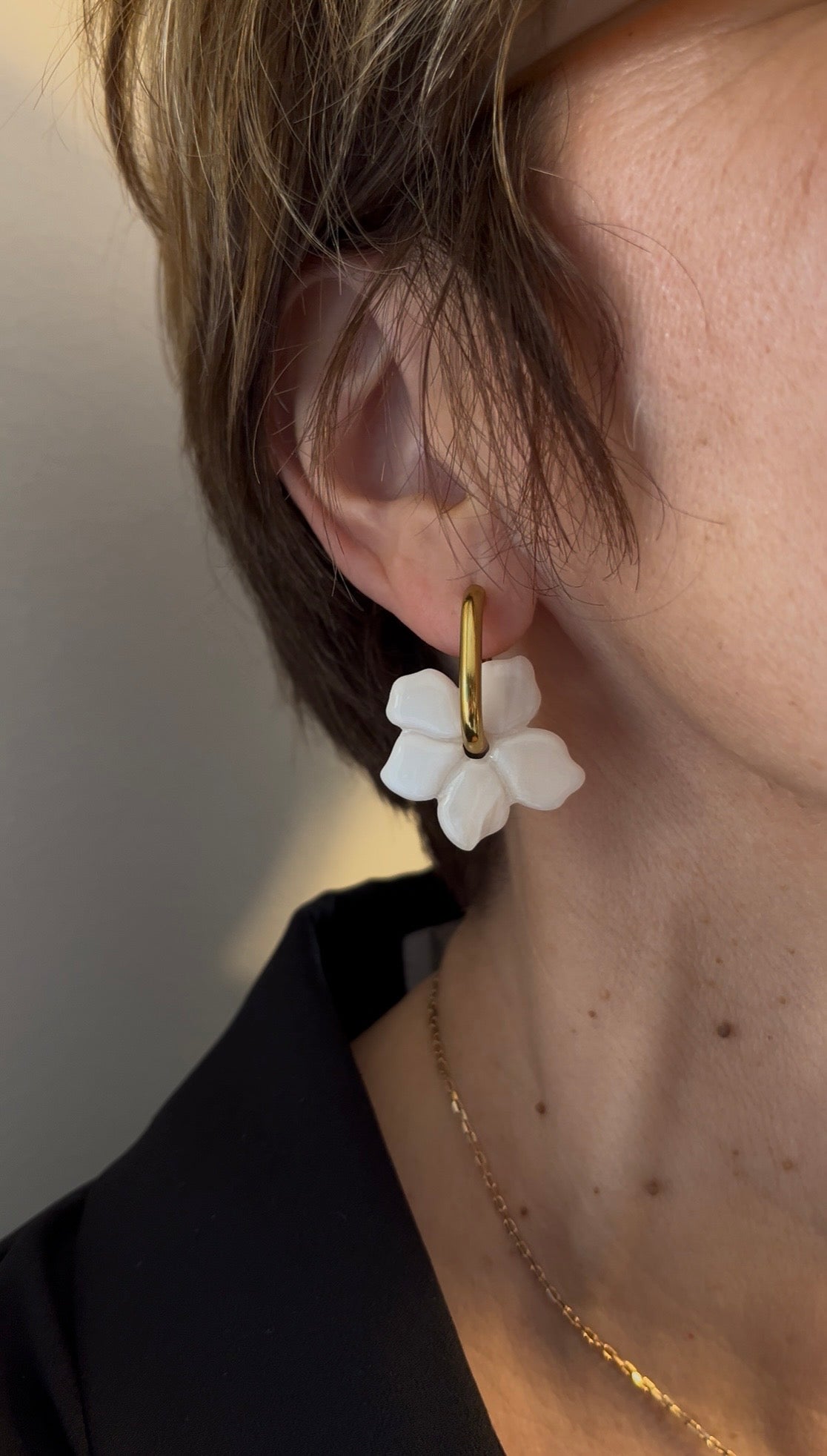 Pampilles fleurs - Blanc nacré