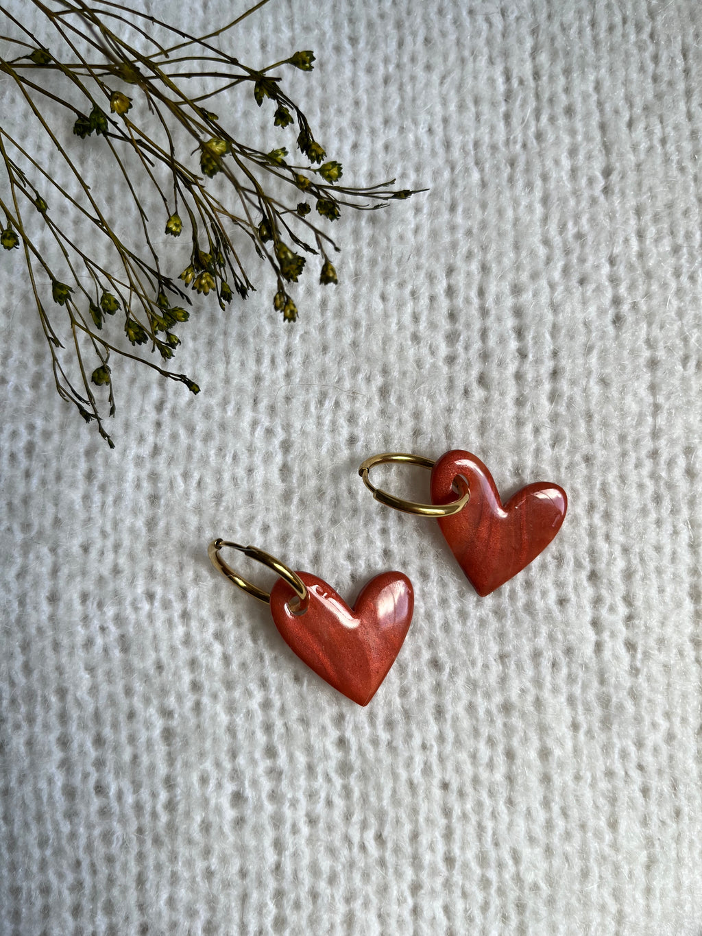 Pampilles cœurs - Cuivre brillant