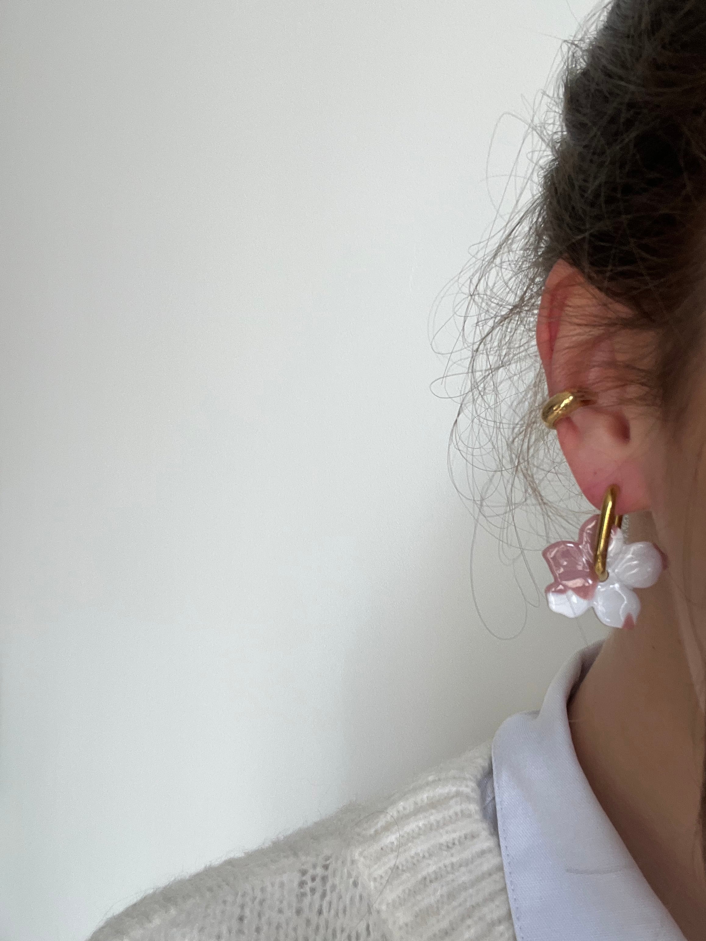 Pampilles fleurs - Blanc & rose