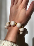 Bracelet perles - blanc reflet