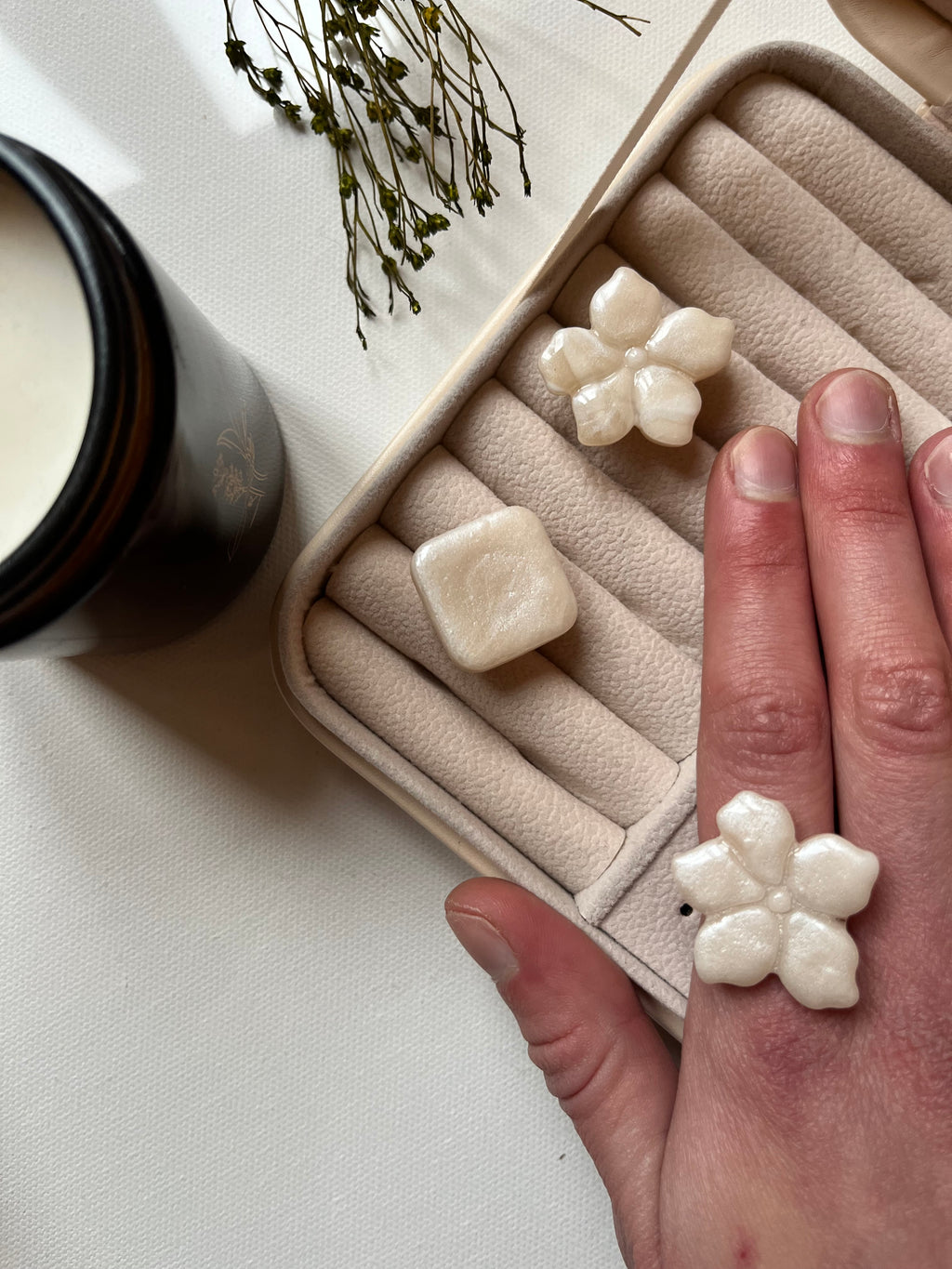 Bague fleur - Nacré