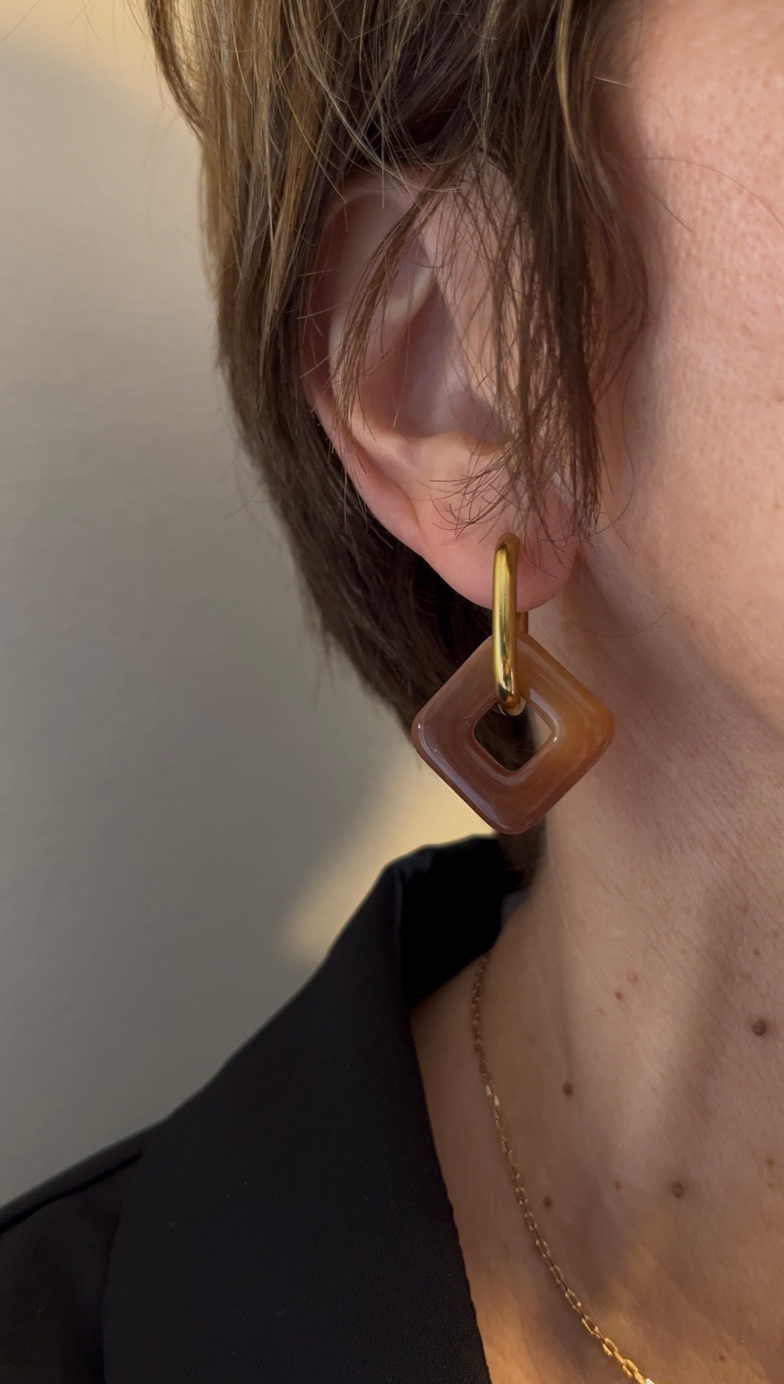 Pampilles carrés - Camel dégradé