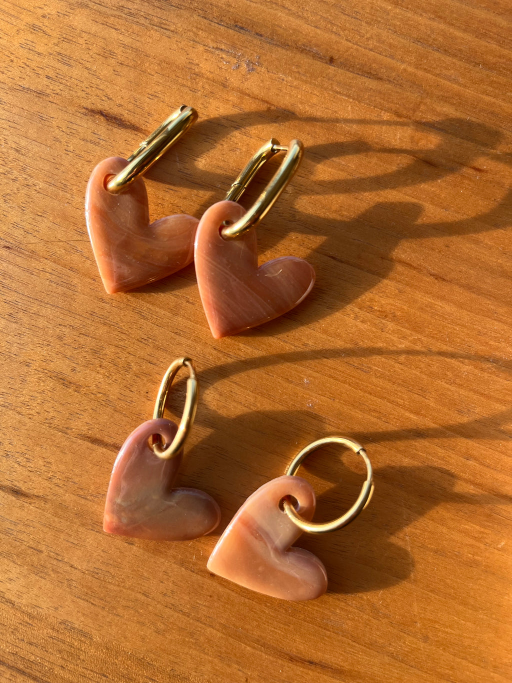 Pampilles cœurs - Marron reflet