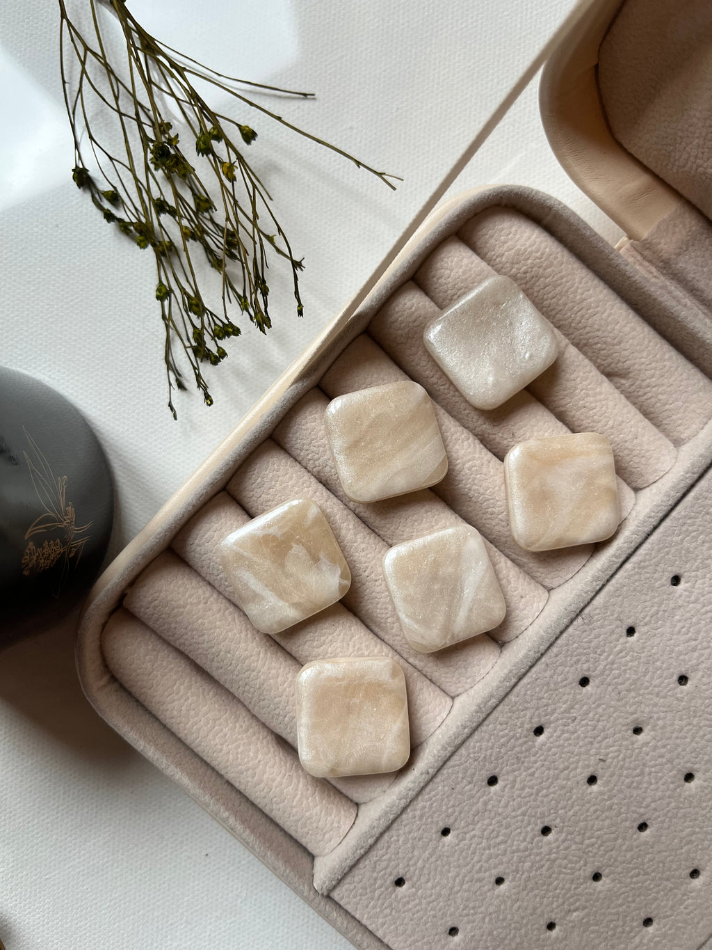 Boucles d’oreilles carrées - Nacré