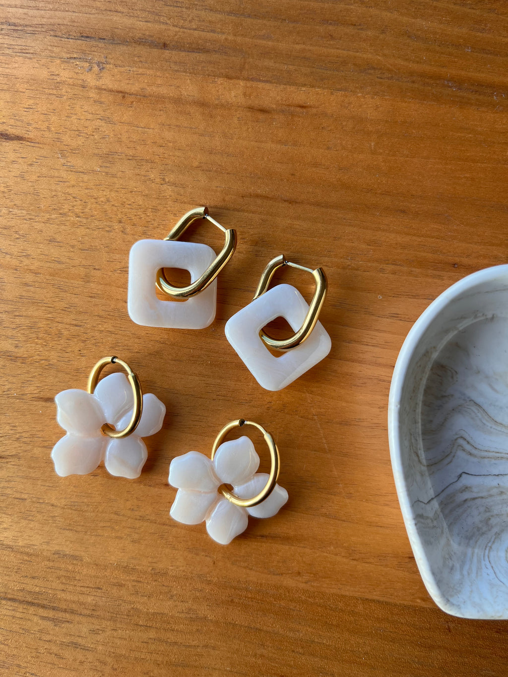 Papilles carrés - Blanc nacré