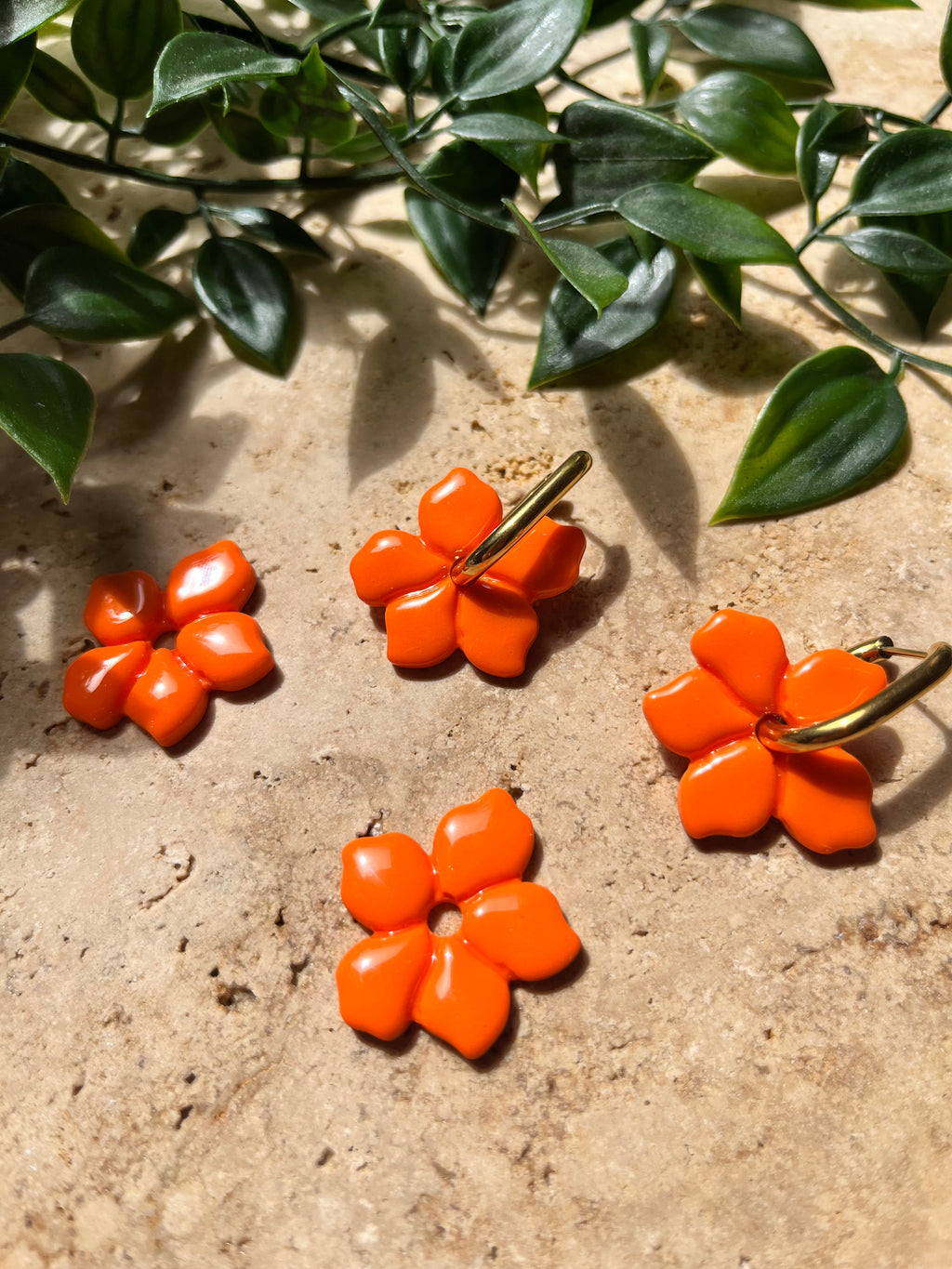 Pampilles fleurs - orange