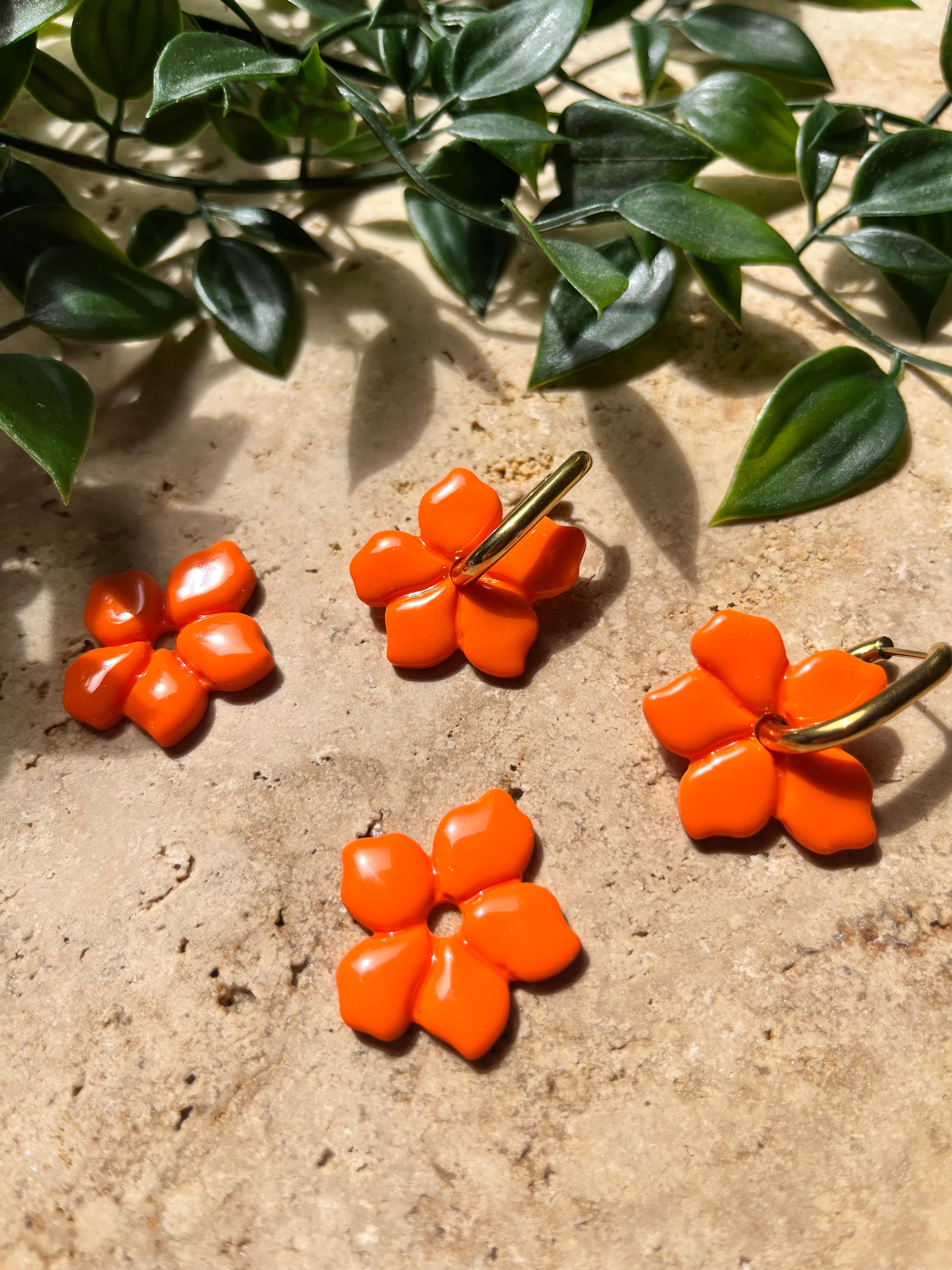 Pampilles fleurs - orange