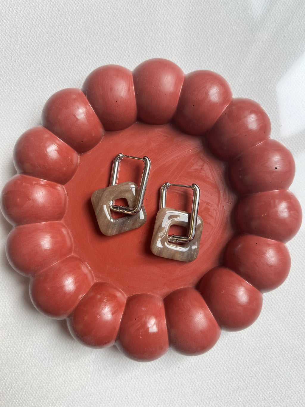 Pampilles carrées - Effet pierre