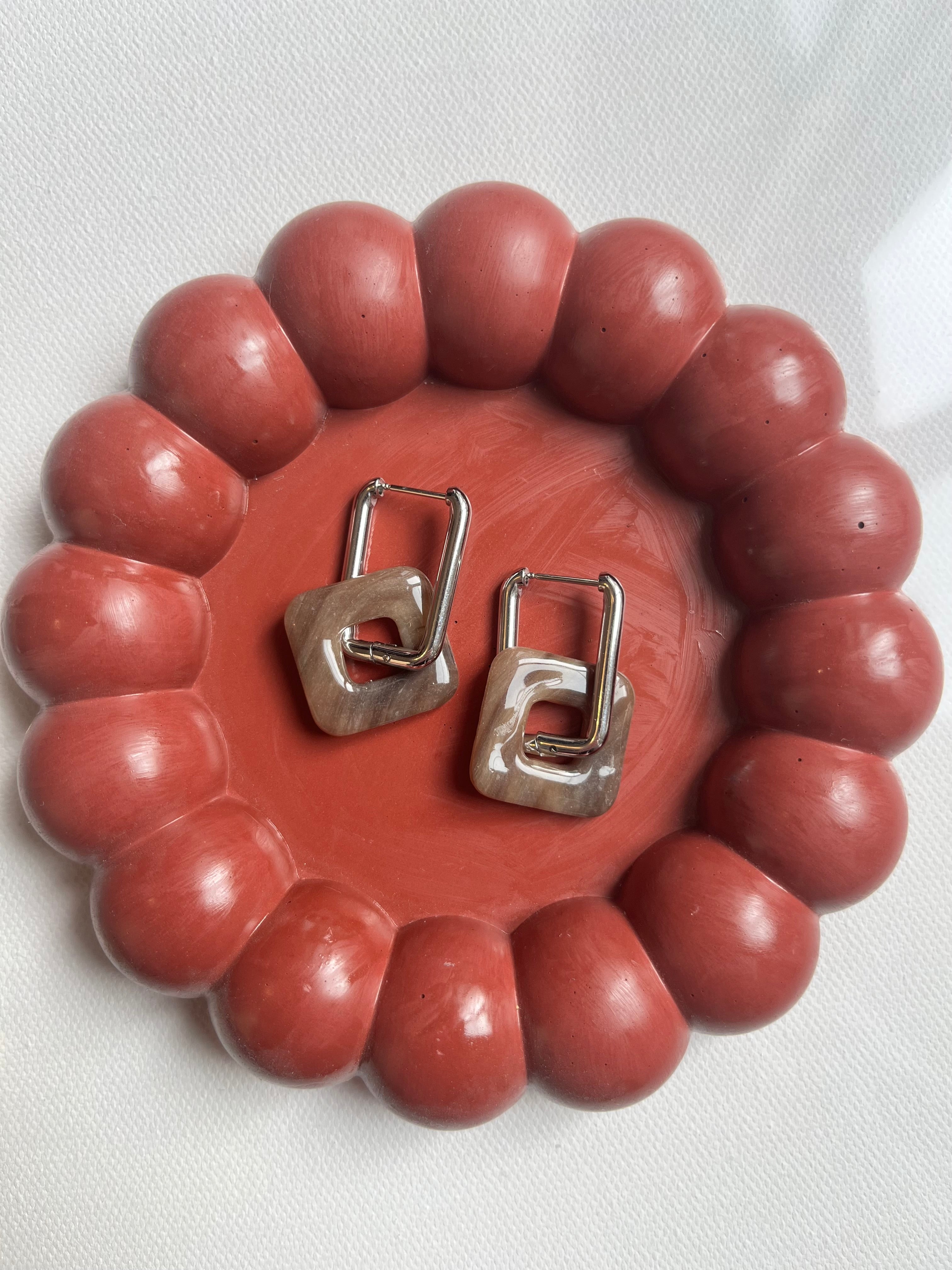 Pampilles carrées - Effet pierre