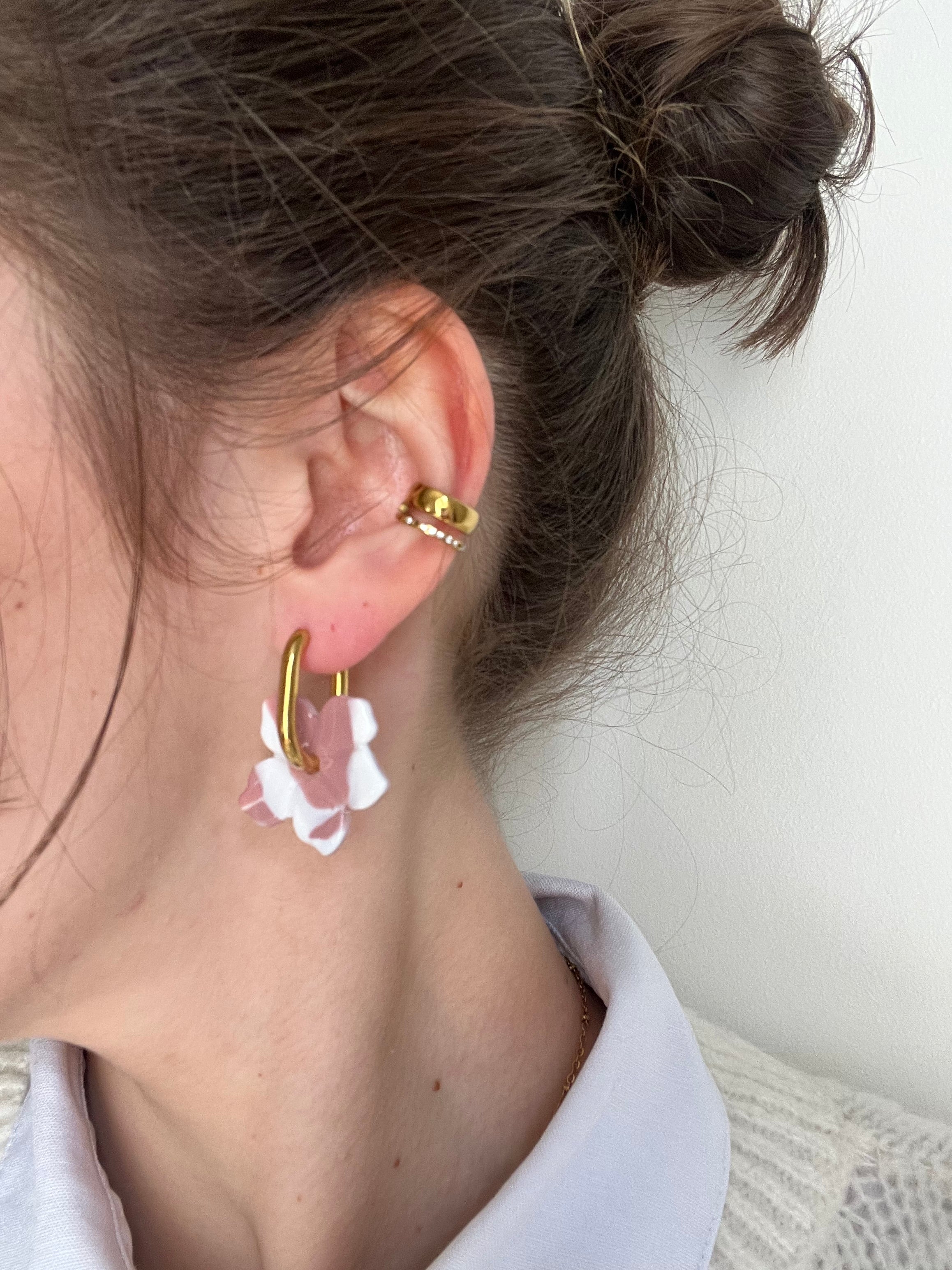 Pampilles fleurs - Blanc & rose