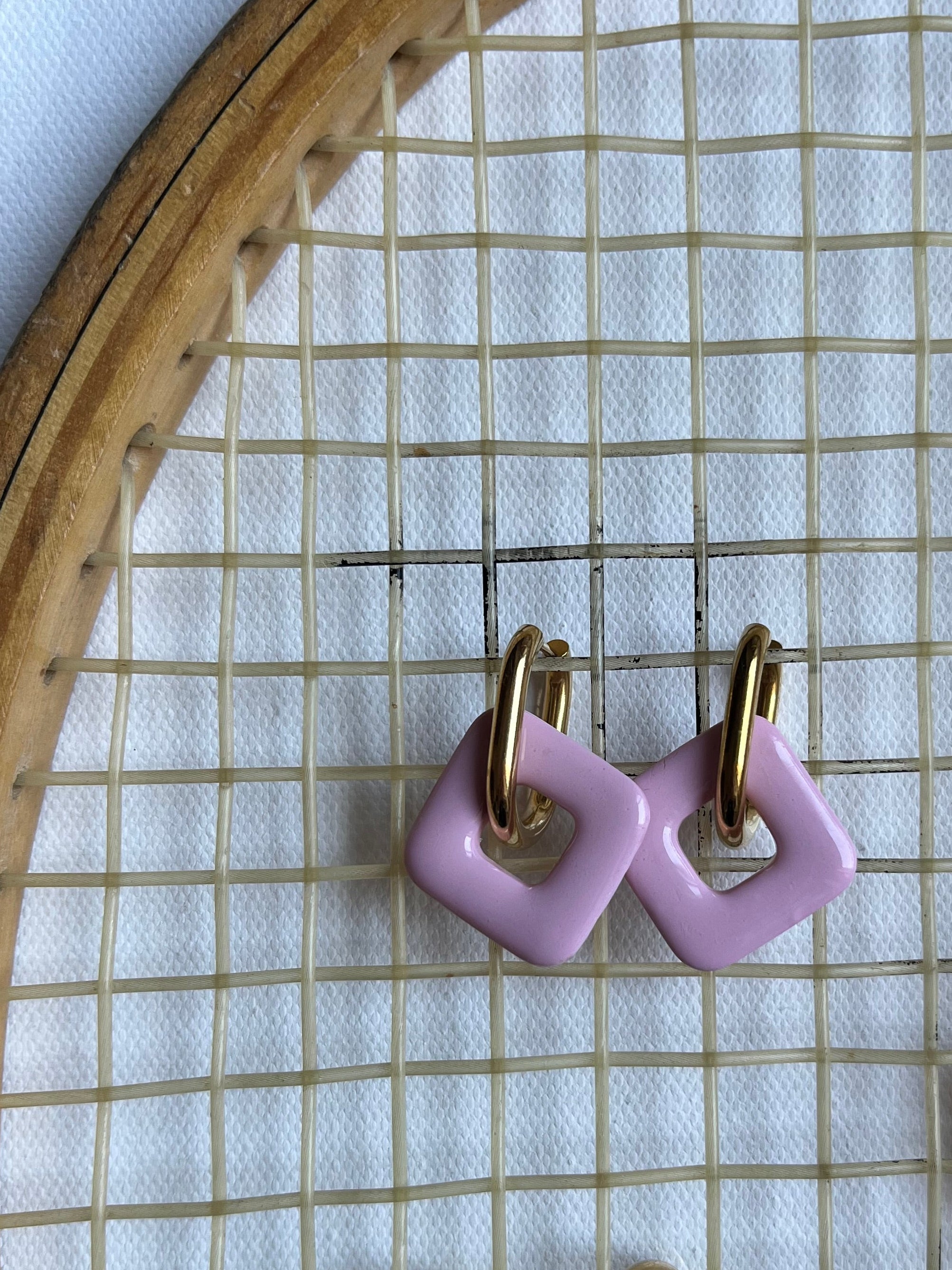 Pampilles carrées - Rose