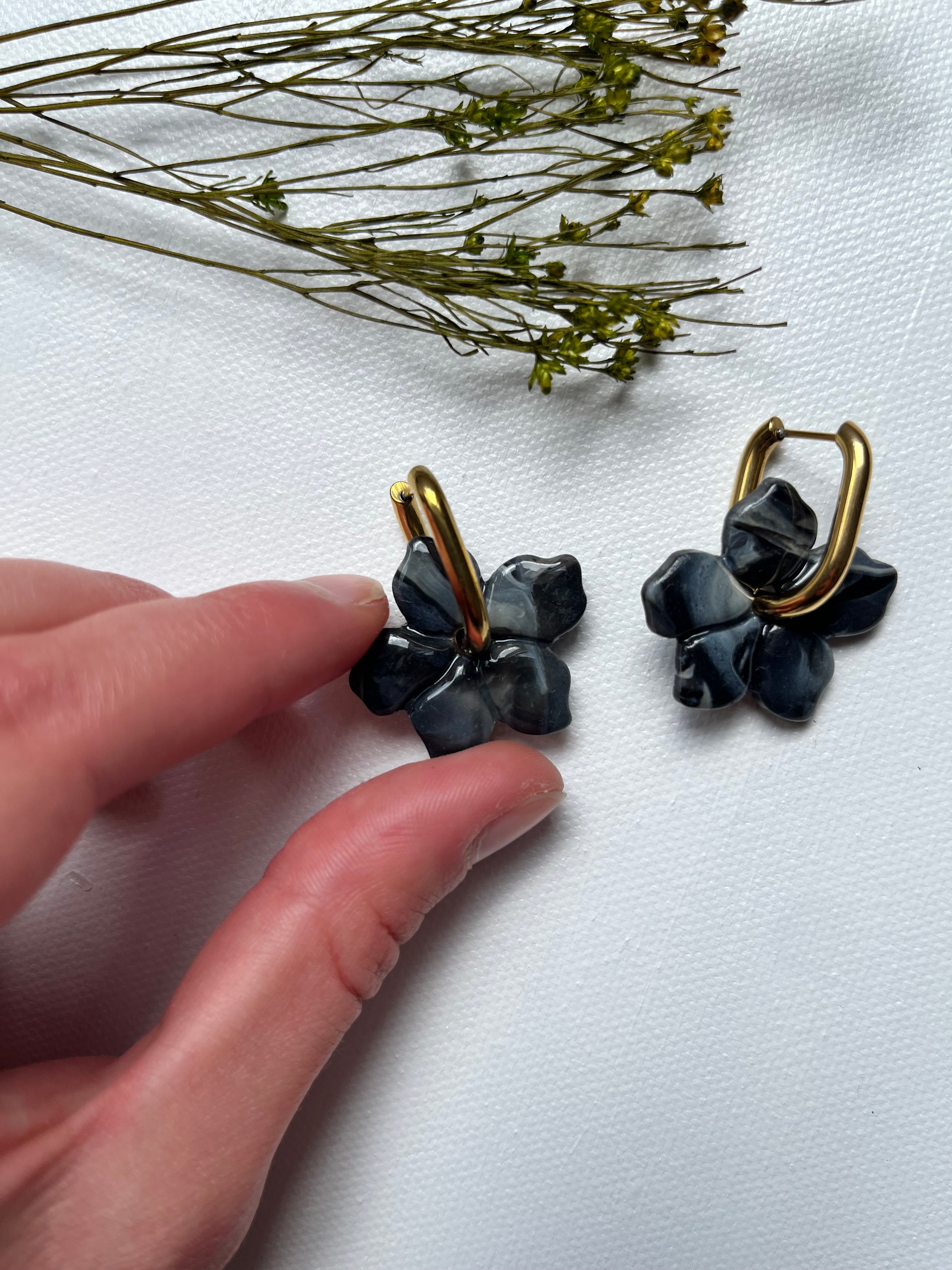 Pampilles fleurs - noir motifs