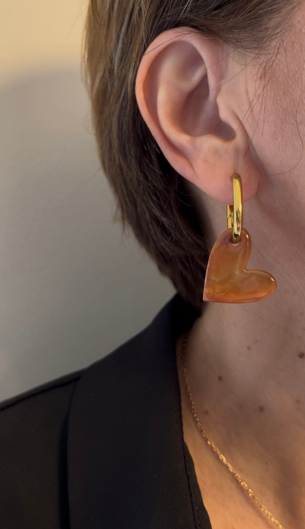 Pampilles cœurs - Marron reflet