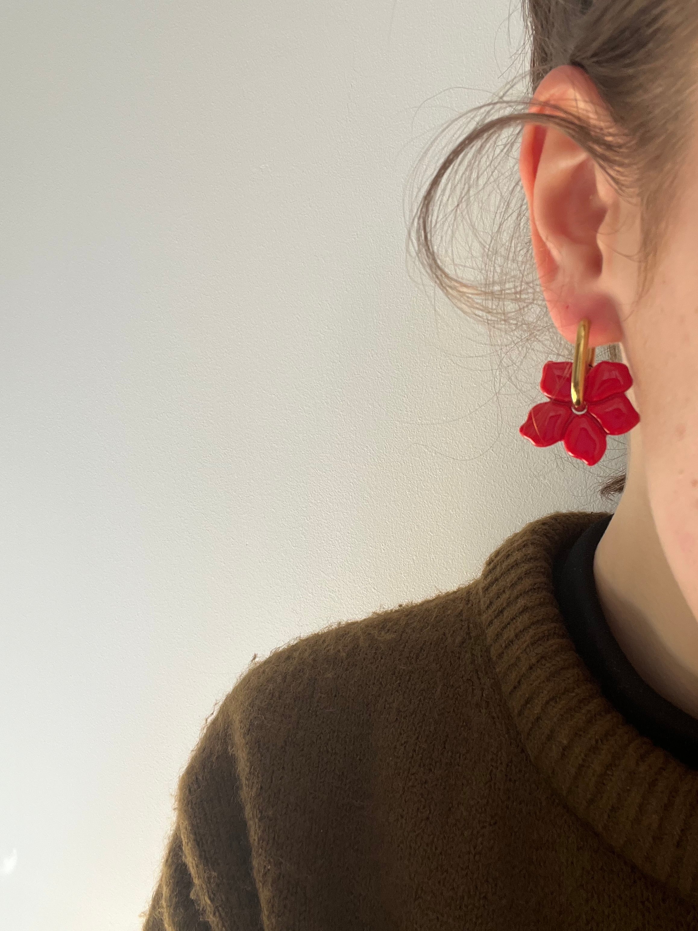 Pampilles fleurs - Rouge