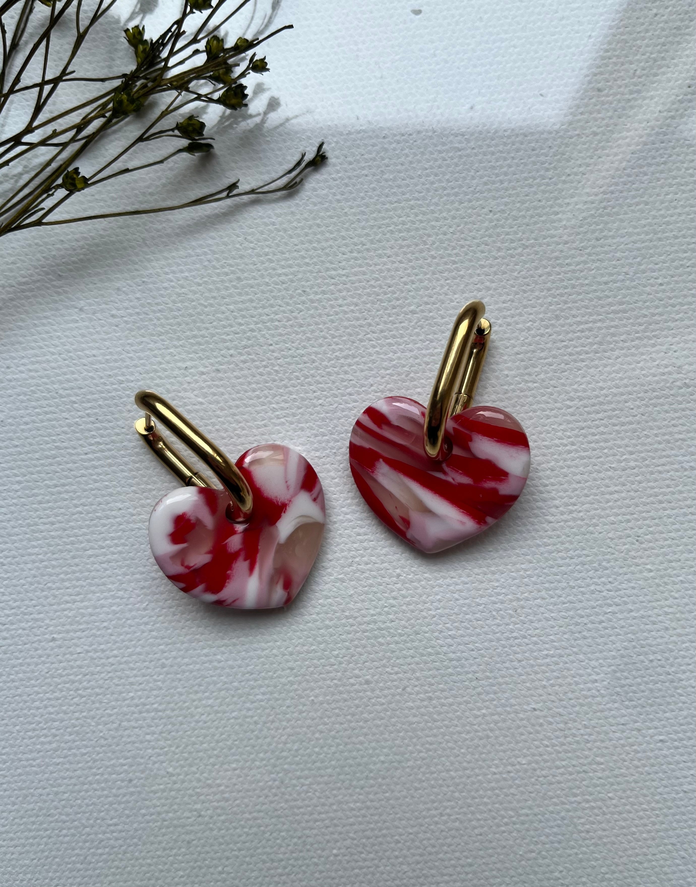 Pampilles cœurs rouge & rose