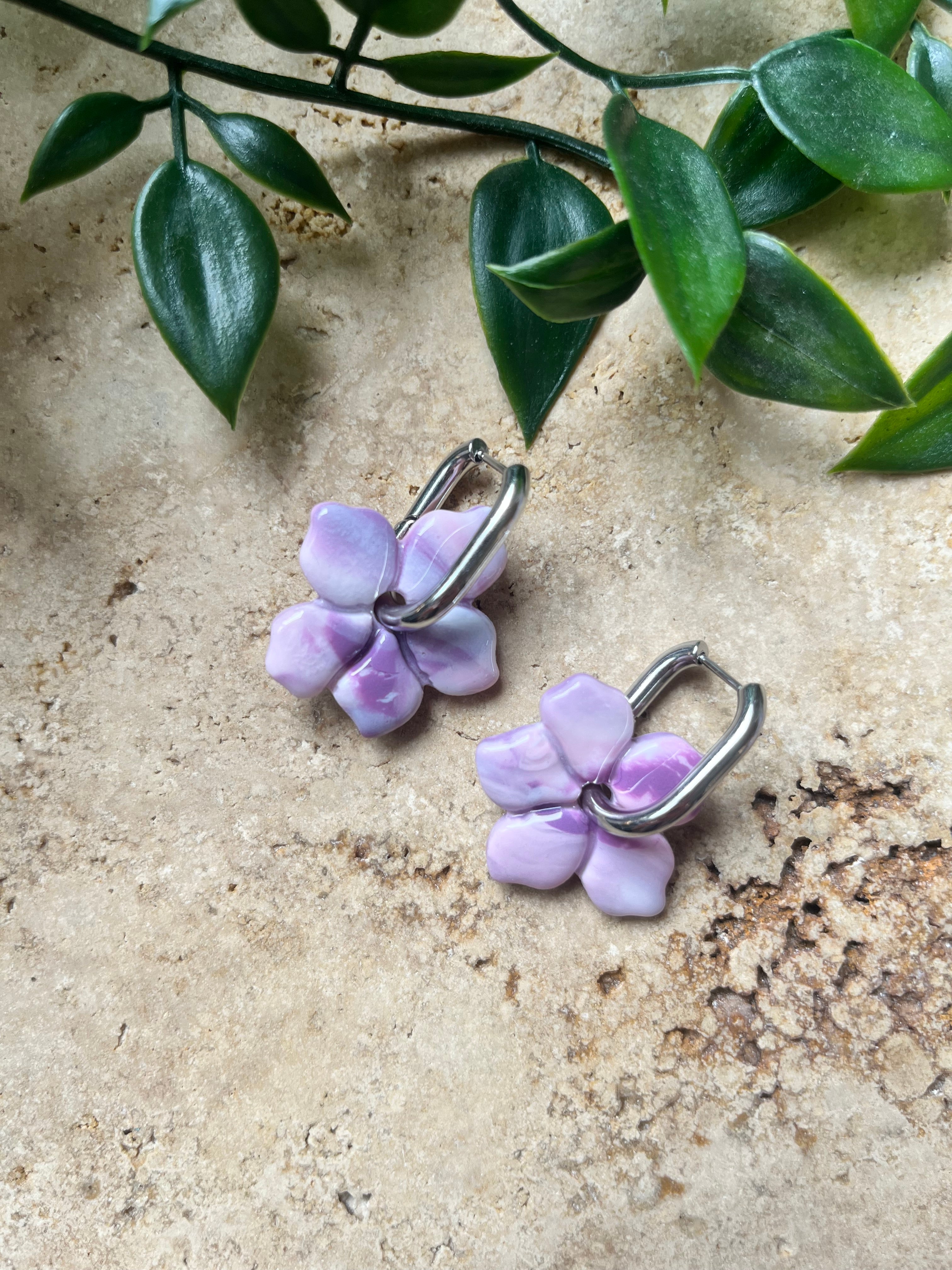 Pampilles fleurs - Violet & Rose