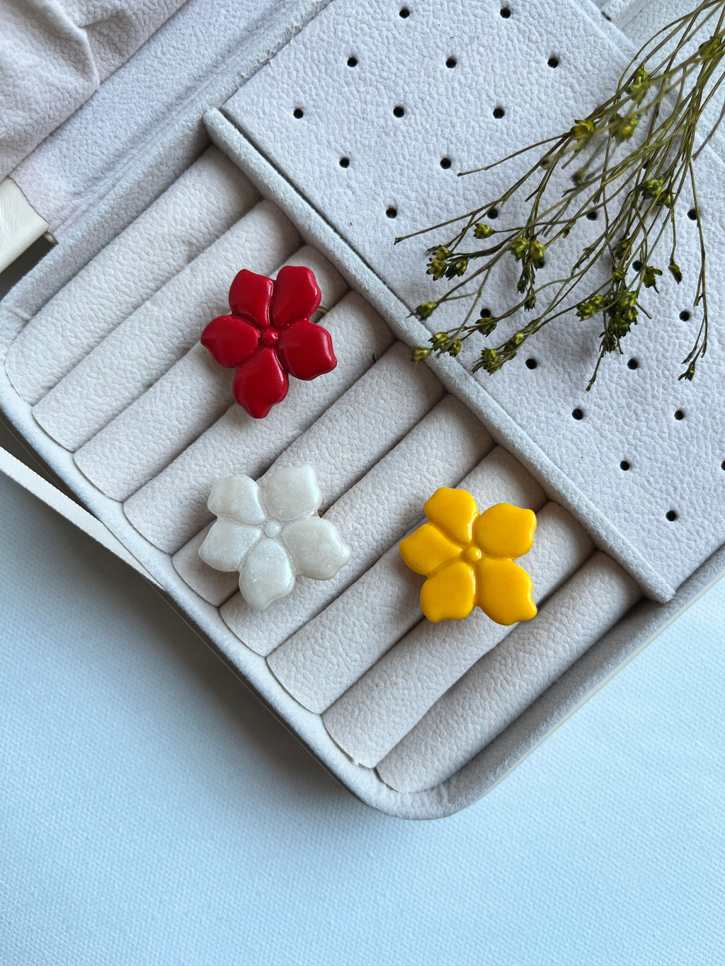 Bague fleur - Rouge profond