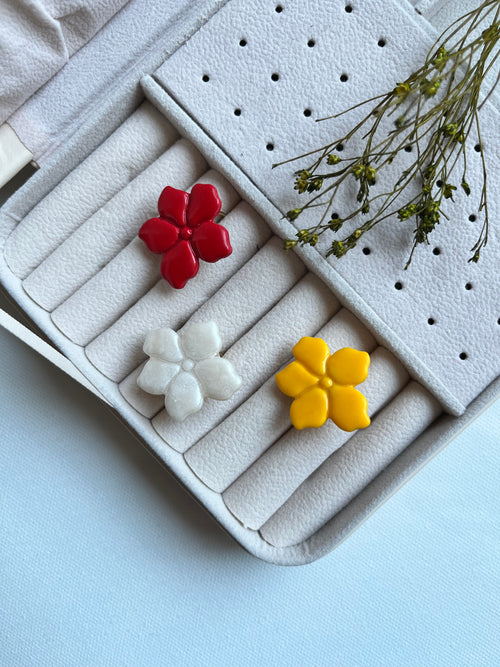 Bague fleur - Rouge profond